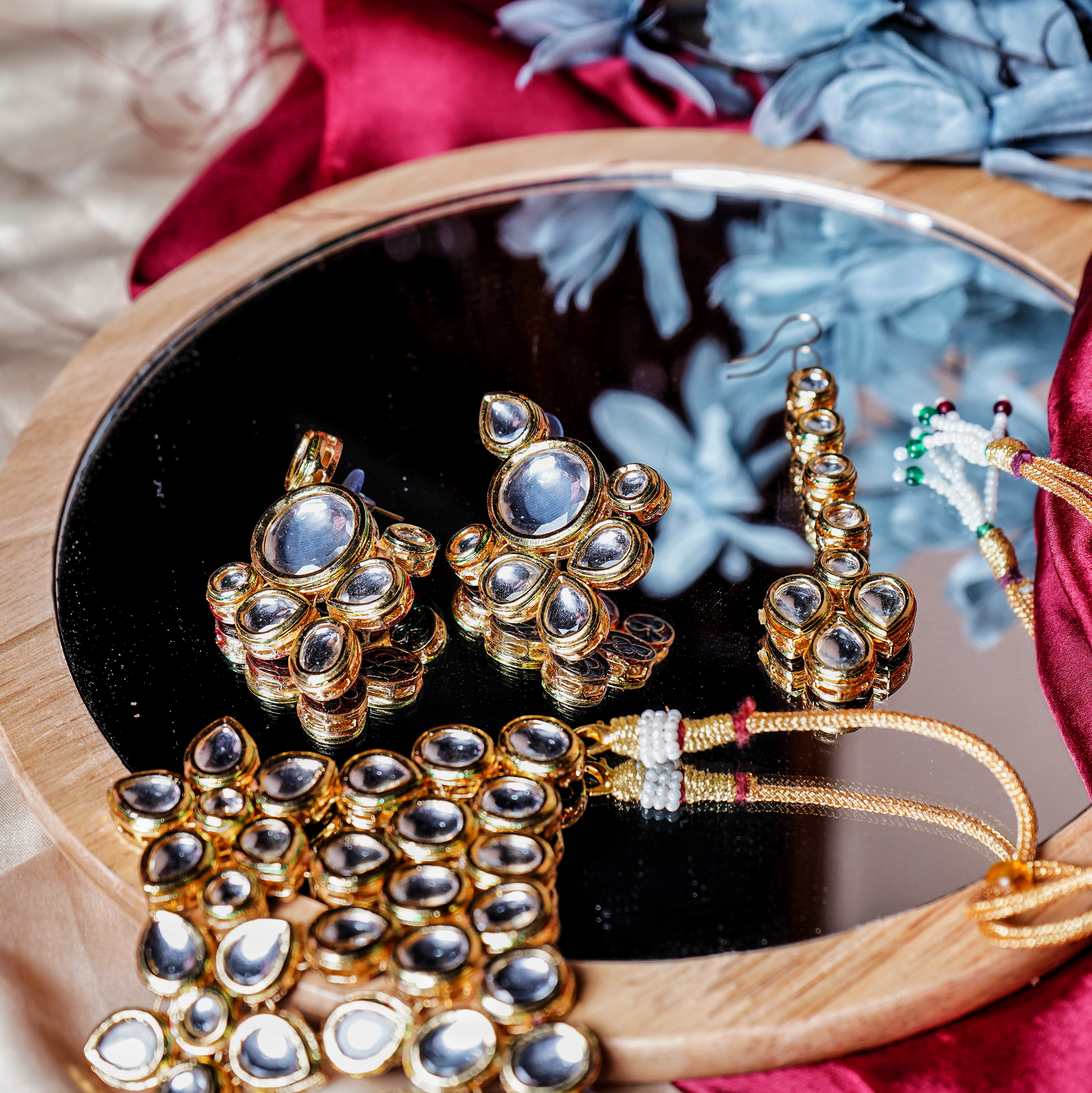 Rani’s Kundan Designer Necklace set - Chaandi Rivaaz