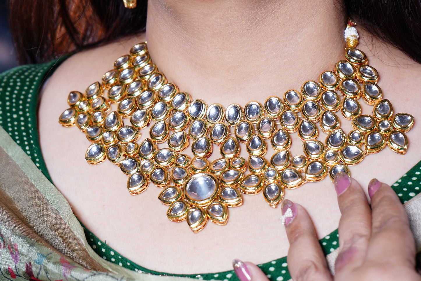 Rani’s Kundan Designer Necklace set - Chaandi Rivaaz