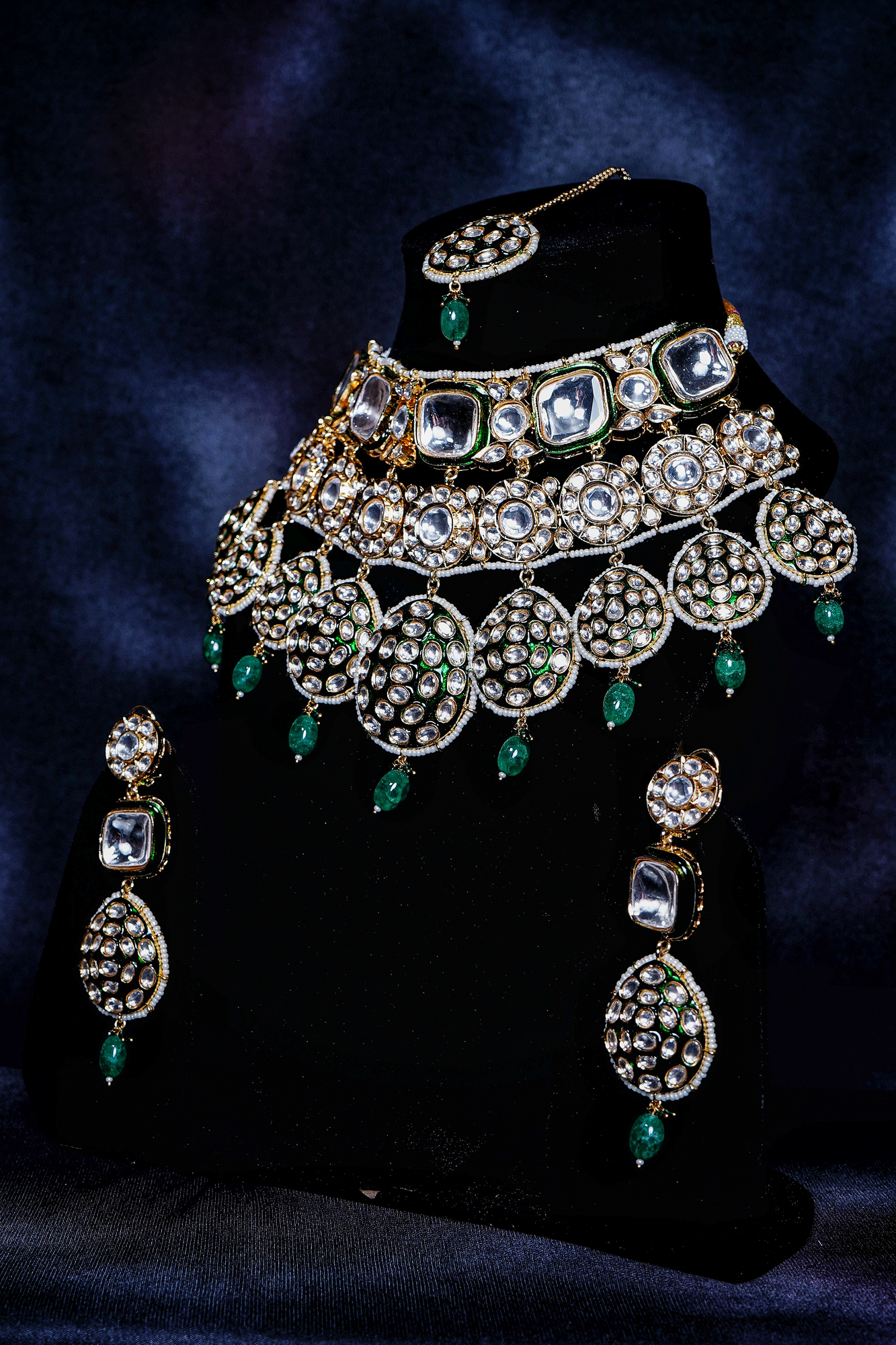 Chaandi Rivaaz’s Signature Polki Designer Necklace Set - Chaandi Rivaaz