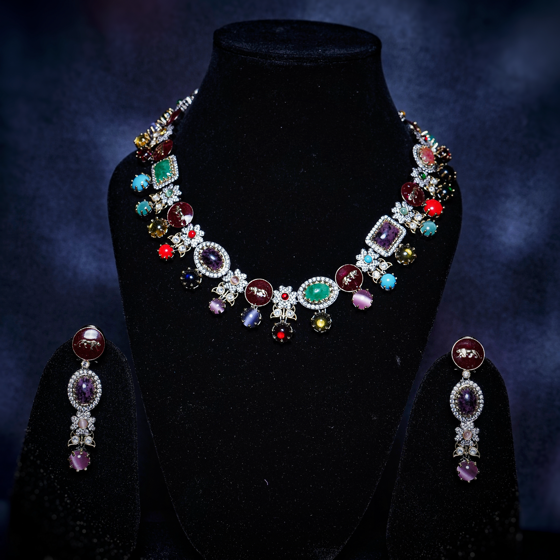 Beautiful Sabyasachi Designer Necklace set - Chaandi Rivaaz