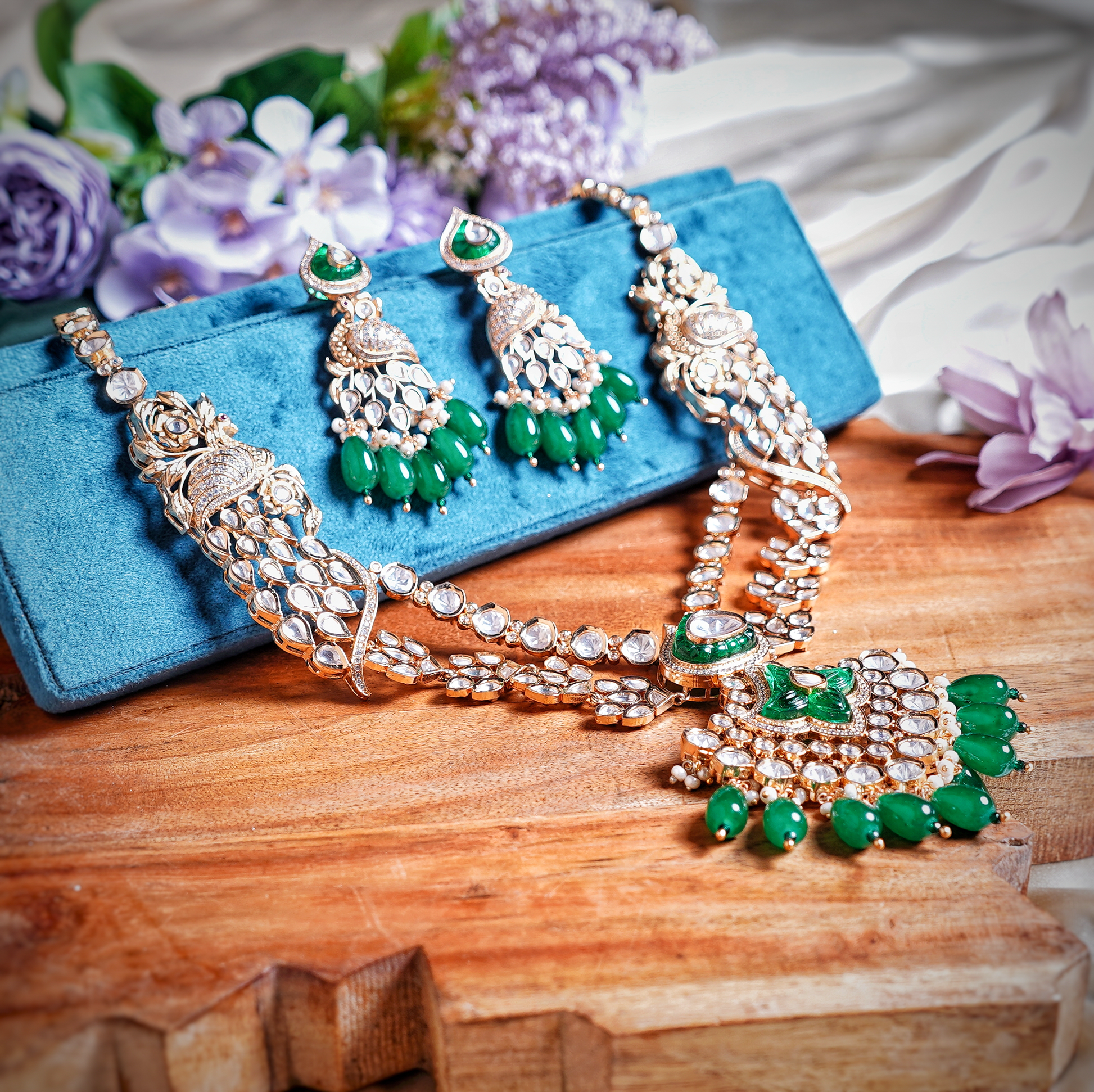 Beautiful Saniya Polki Necklace set - Chaandi Rivaaz