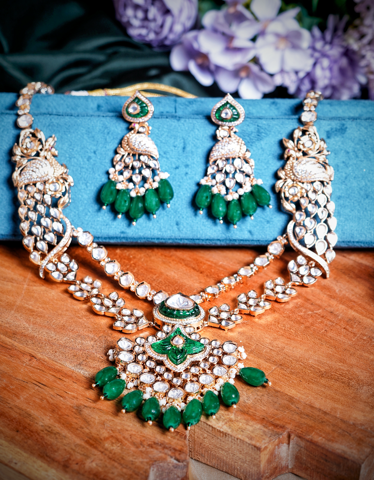 Beautiful Saniya Polki Necklace set - Chaandi Rivaaz