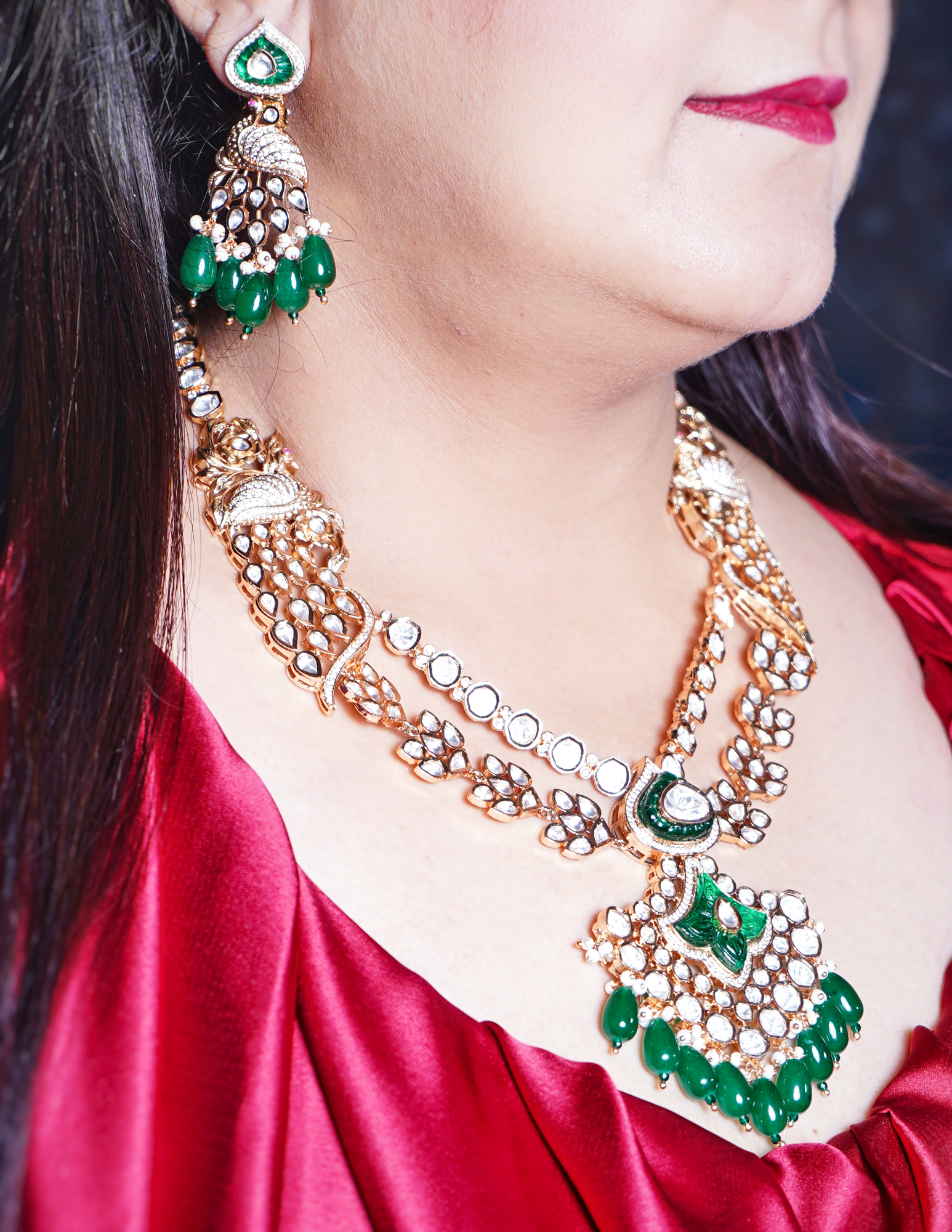 Beautiful Saniya Polki Necklace set - Chaandi Rivaaz