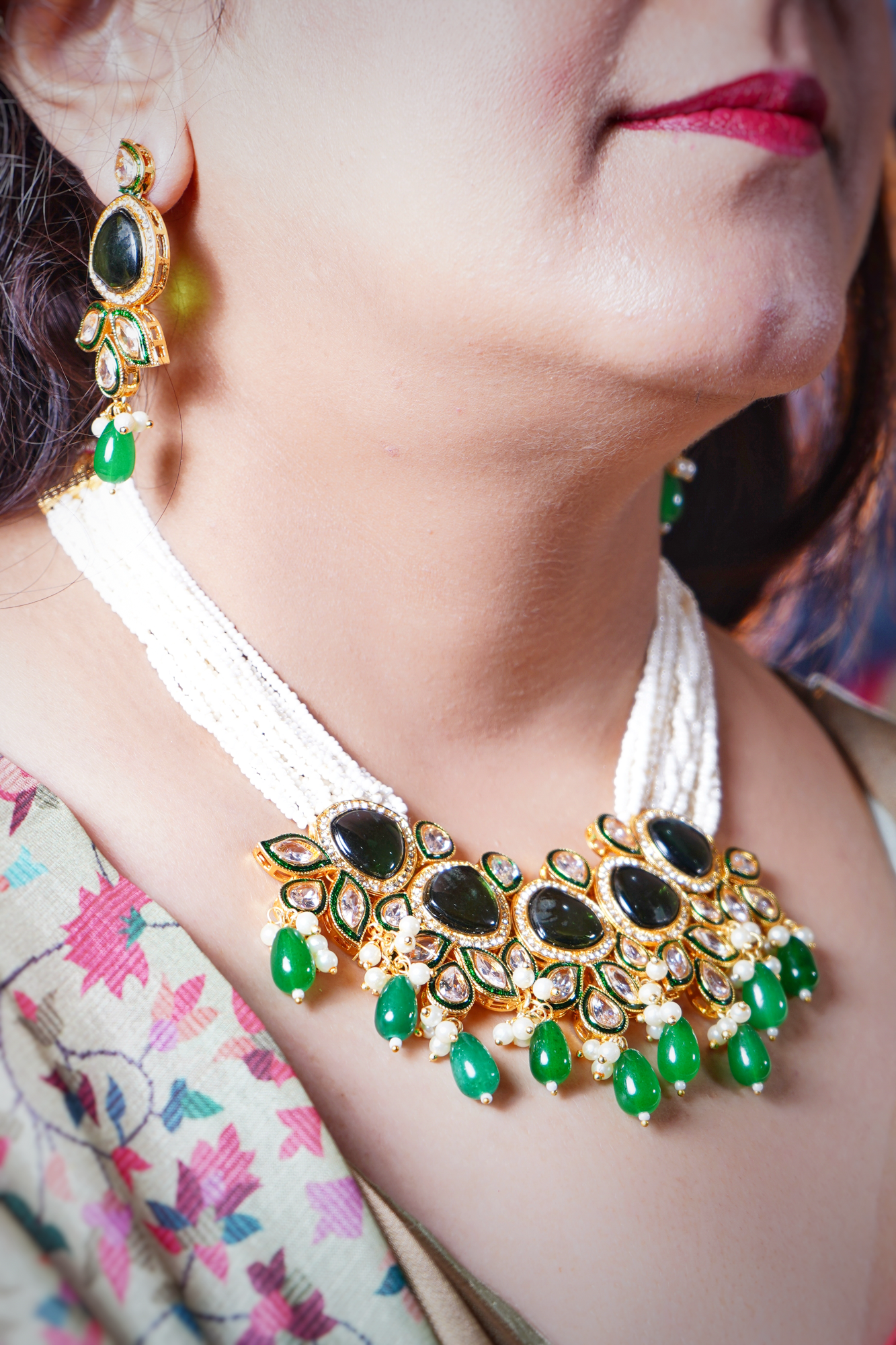 Beautiful Pearl Designer Choker set - Chaandi Rivaaz