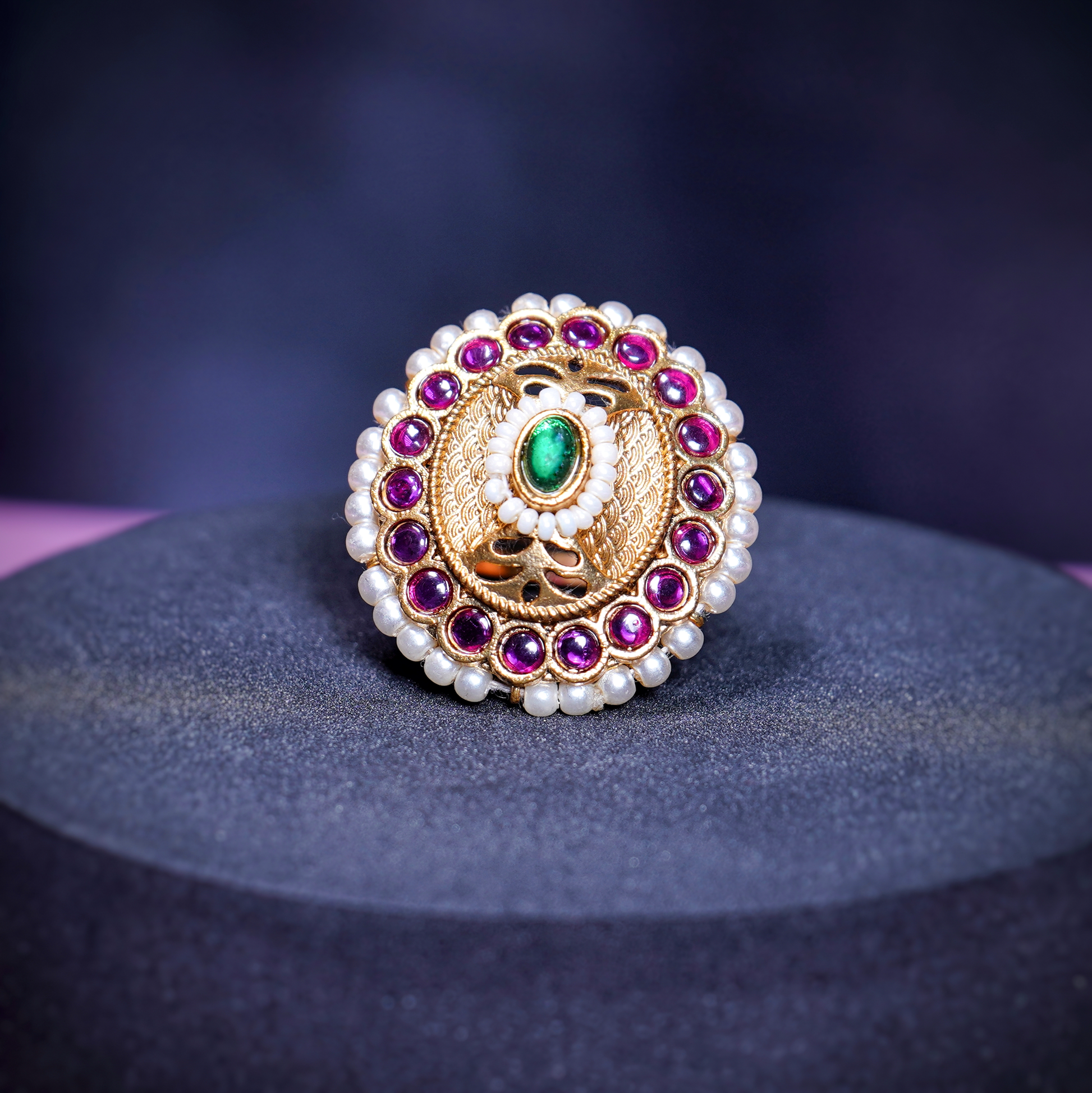 Shona’s Pearl Designer Cocktail Rings - Chaandi Rivaaz