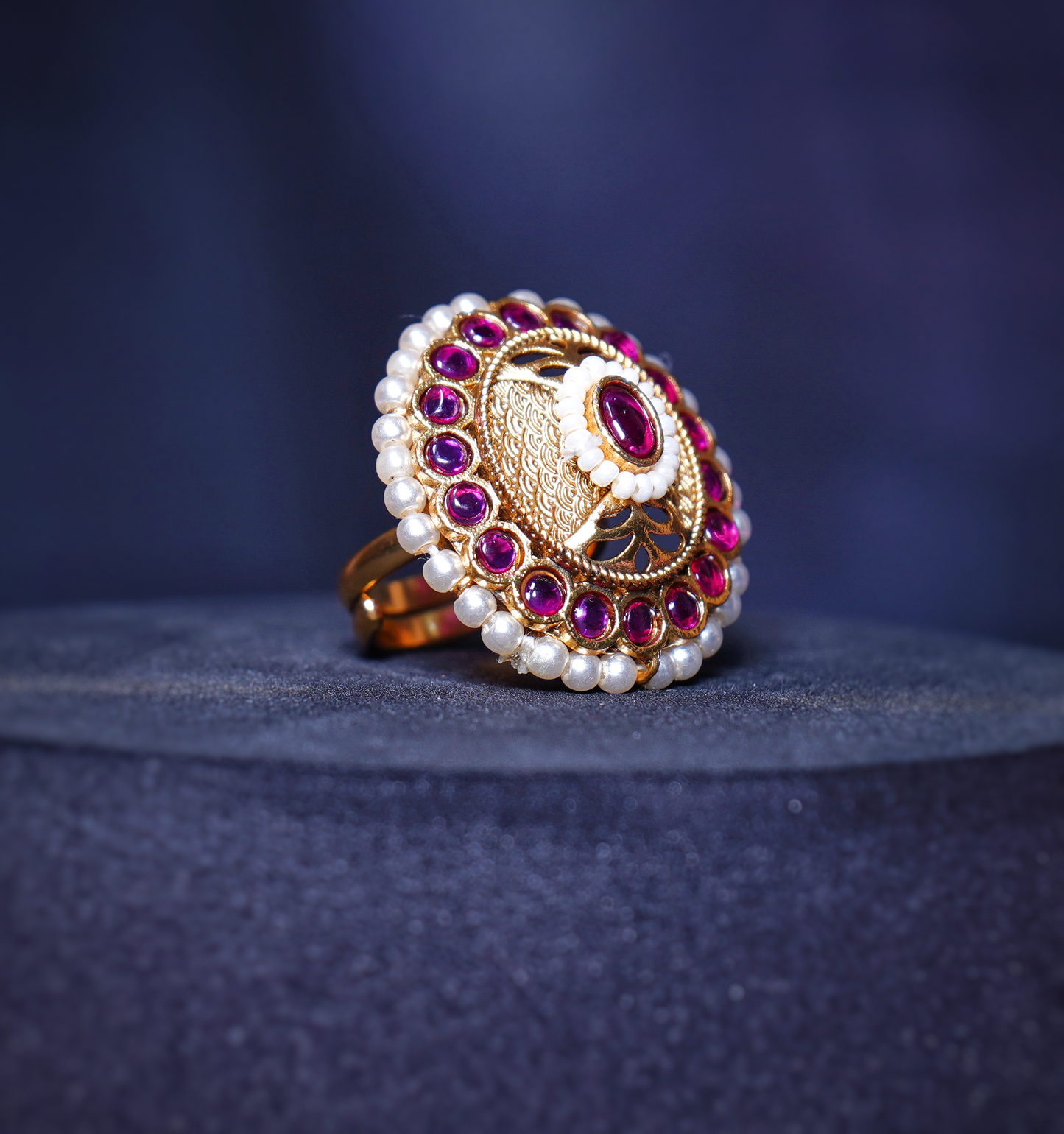Shona’s Pearl Designer Cocktail Rings - Chaandi Rivaaz