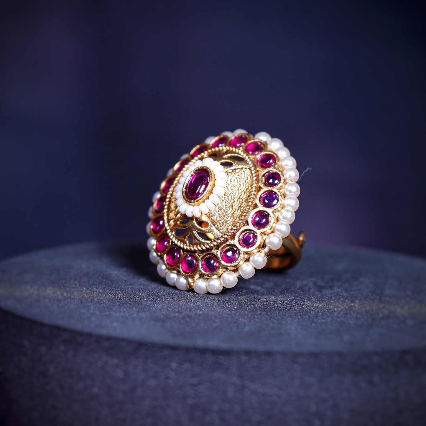 Shona’s Pearl Designer Cocktail Rings - Chaandi Rivaaz