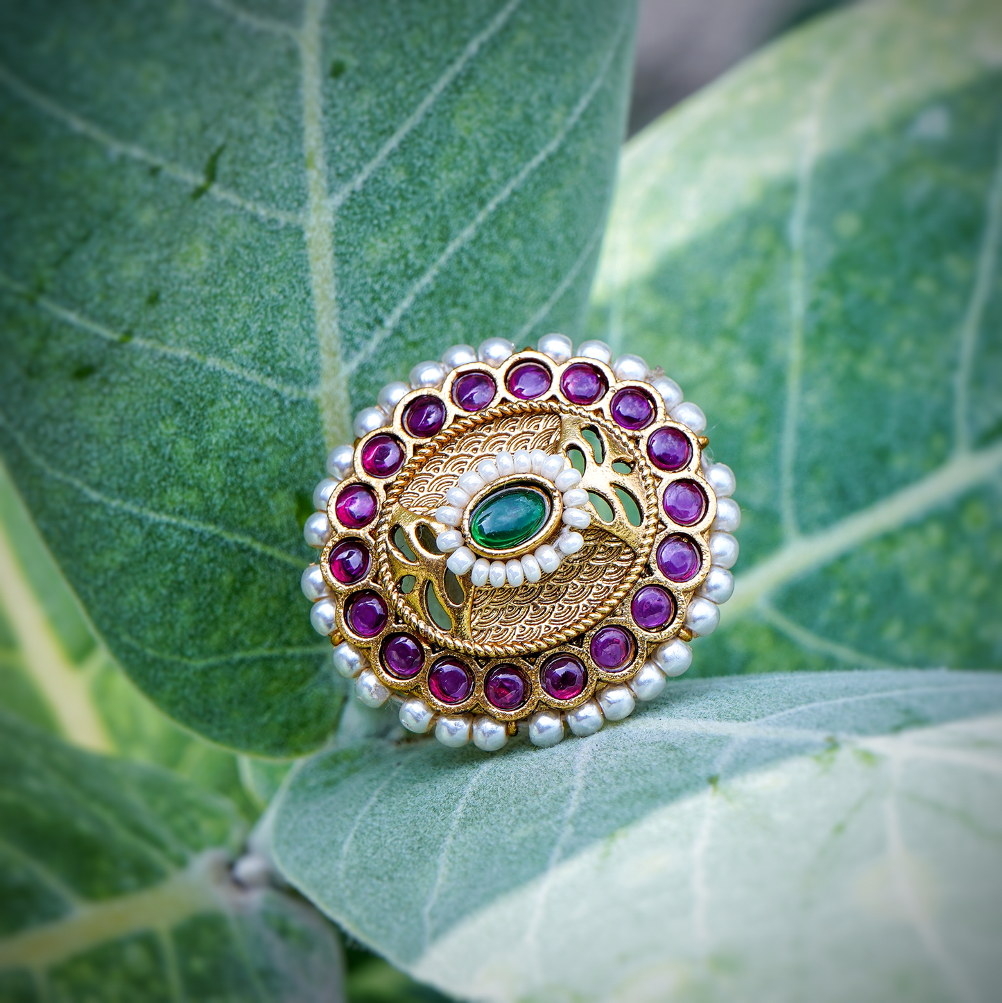 Shona’s Pearl Designer Cocktail Rings - Chaandi Rivaaz