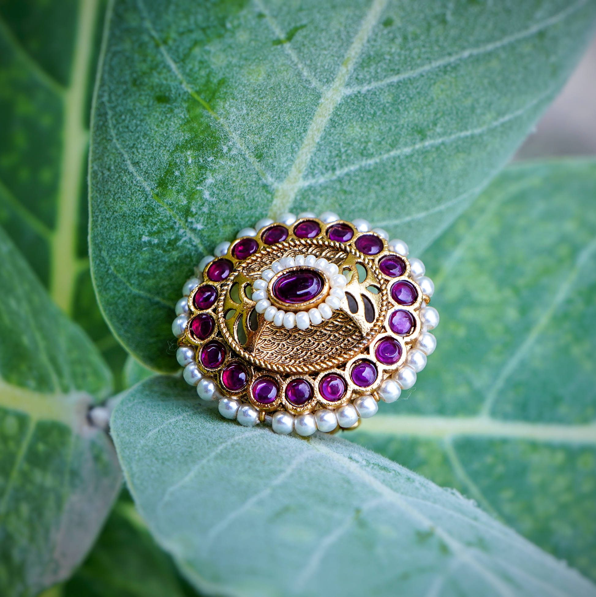 Shona’s Pearl Designer Cocktail Rings - Chaandi Rivaaz