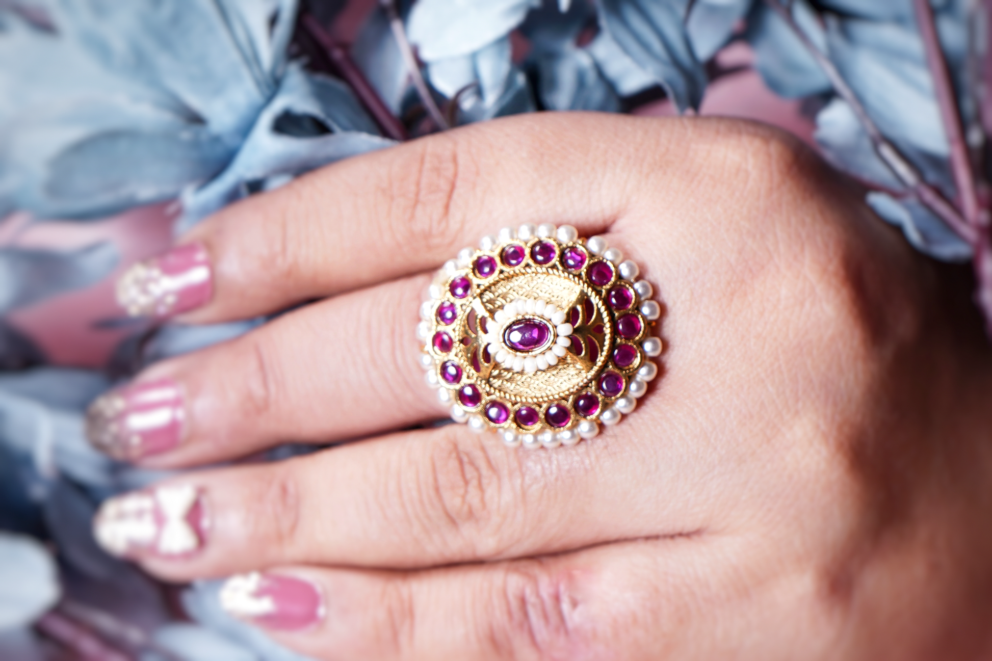 Shona’s Pearl Designer Cocktail Rings - Chaandi Rivaaz