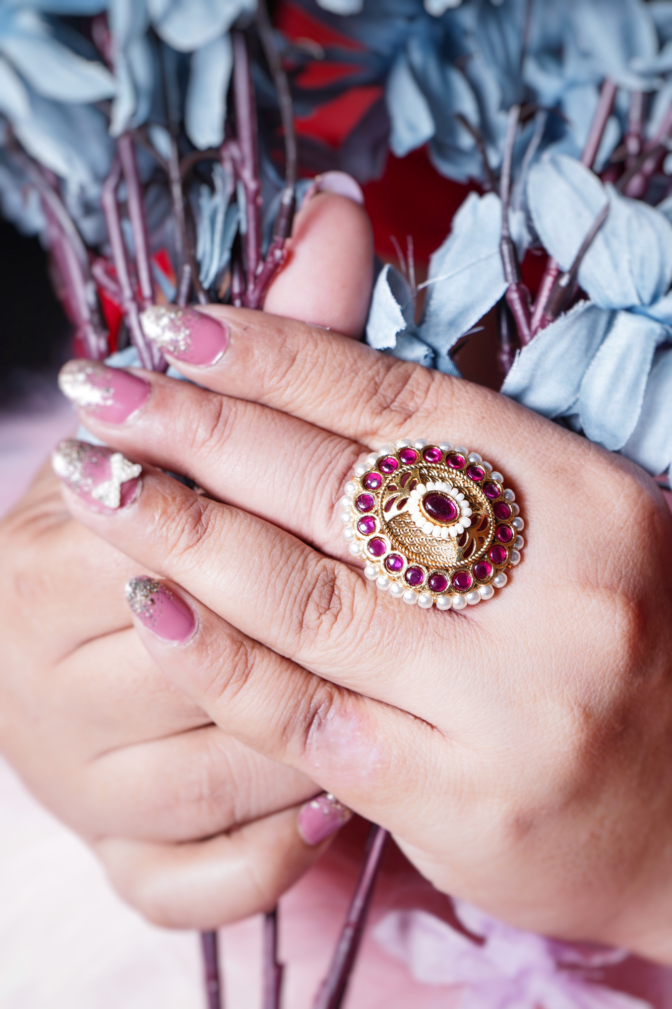 Shona’s Pearl Designer Cocktail Rings - Chaandi Rivaaz