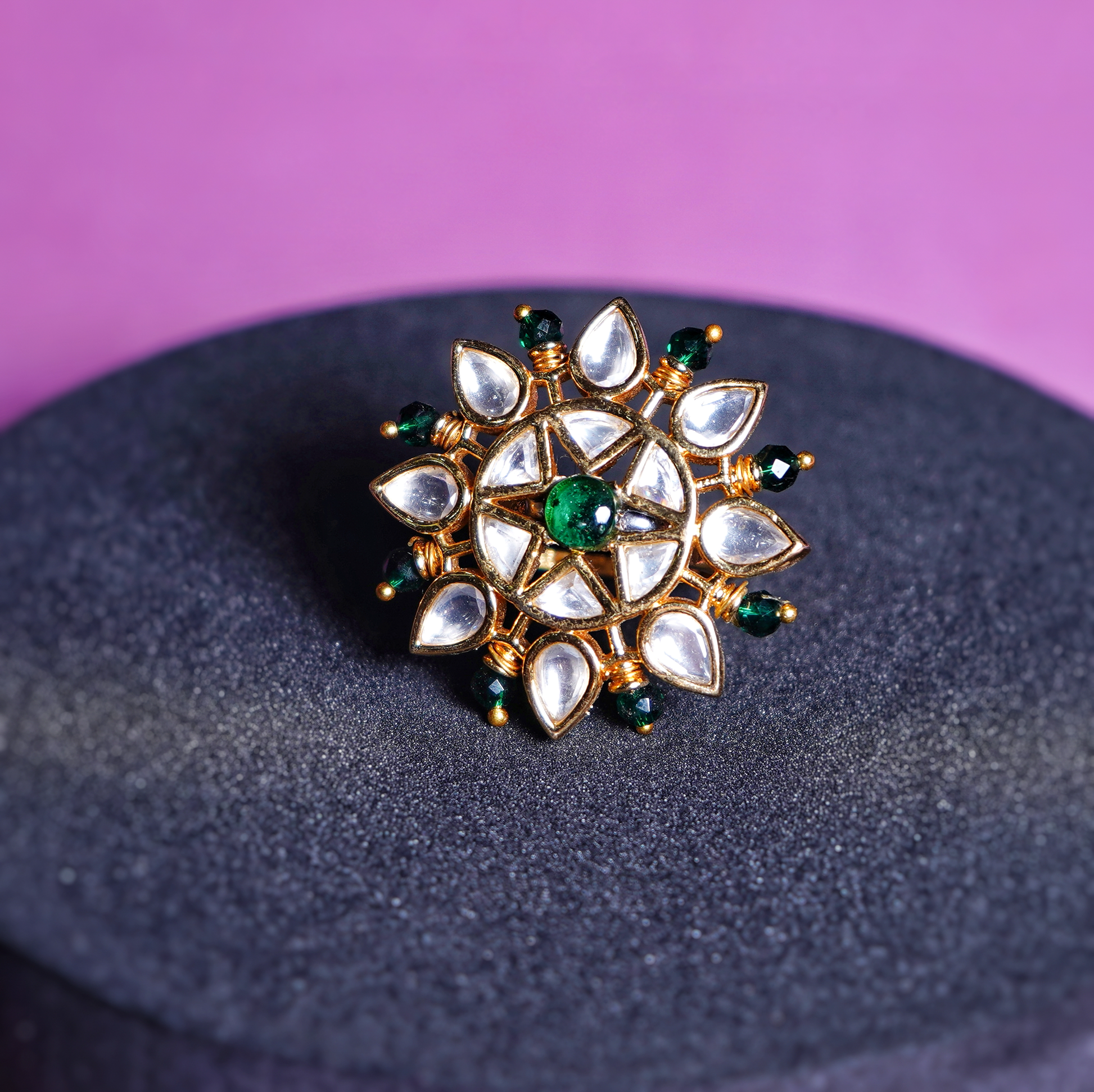 Sheela’s Polki Cocktail Ring - Chaandi Rivaaz