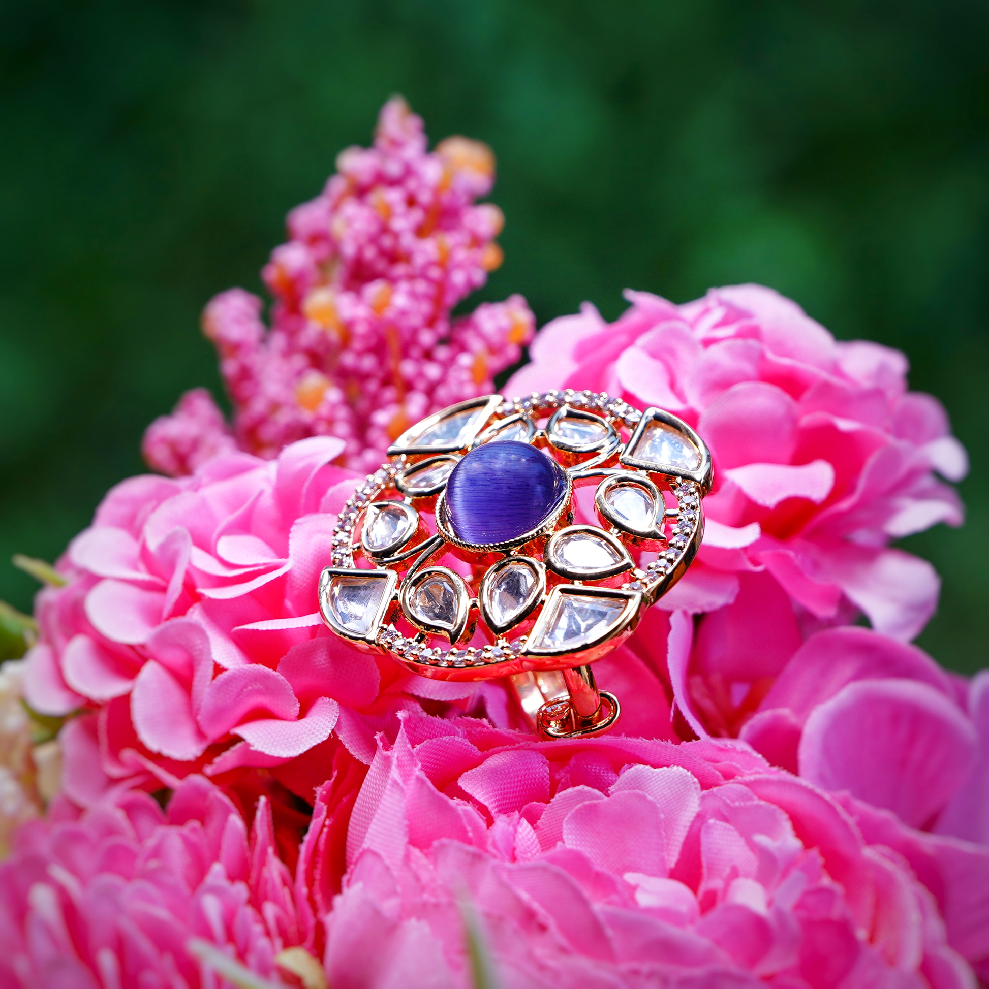 Beautiful Polki Wine Cocktail Rings - Chaandi Rivaaz