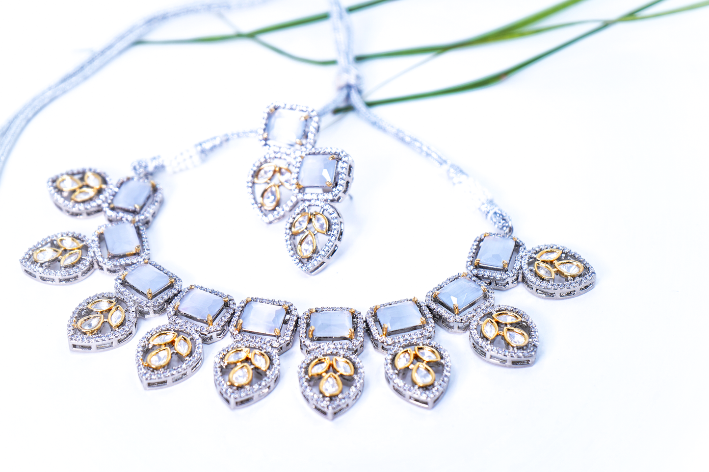 Beautiful Leaf Kundan Designer Set - Chaandi Rivaaz