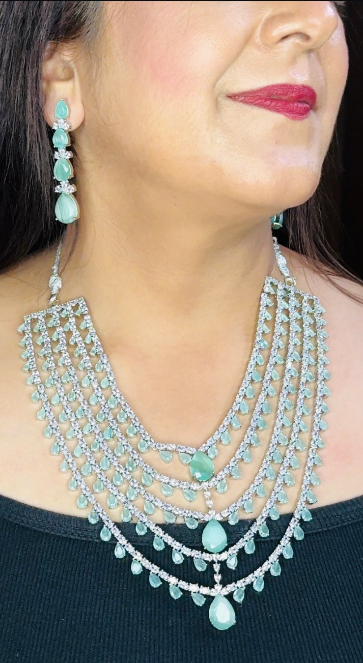 Beautiful Five Layered Designer Necklace set - Chaandi Rivaaz