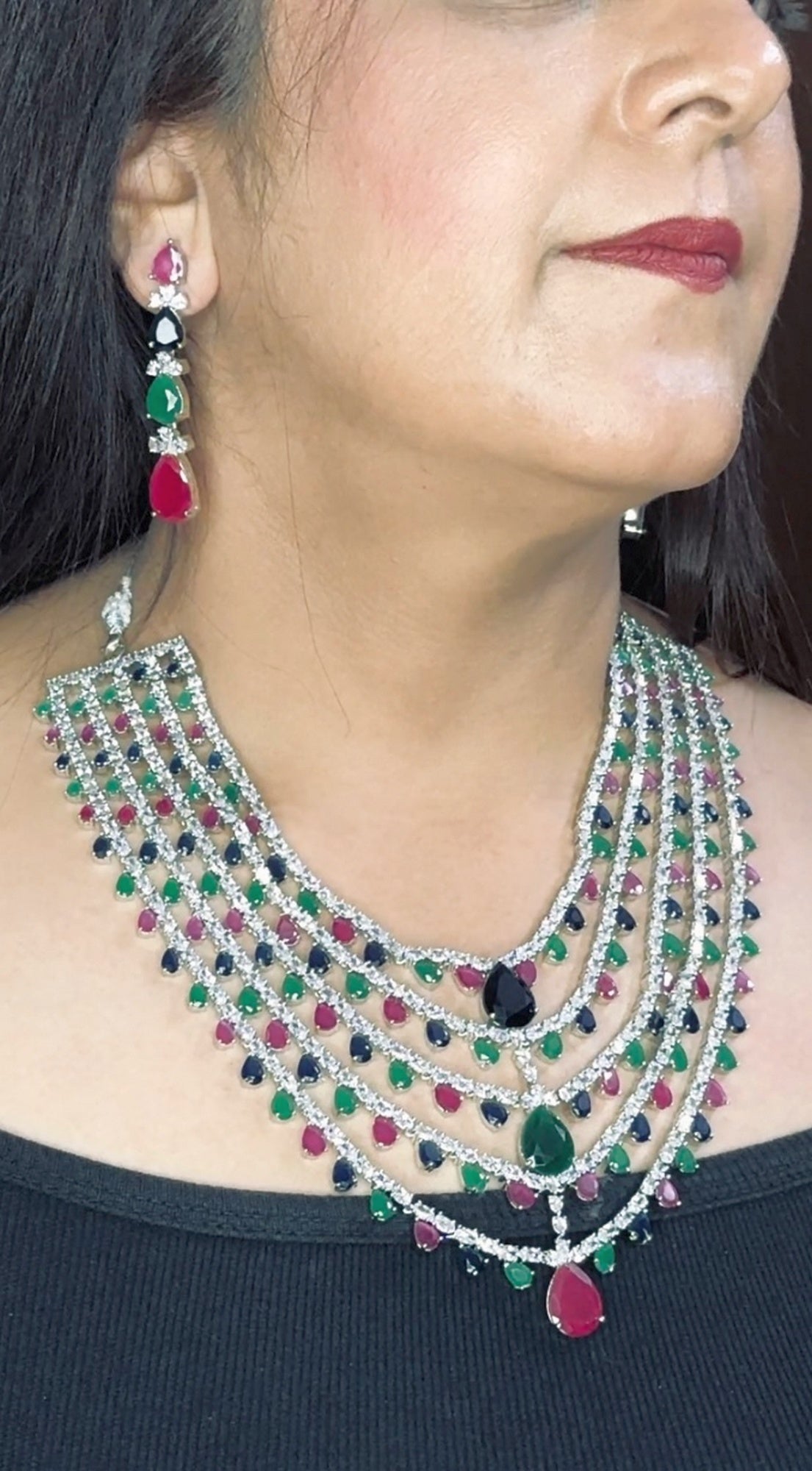 Beautiful Five Layered Designer Necklace set - Chaandi Rivaaz