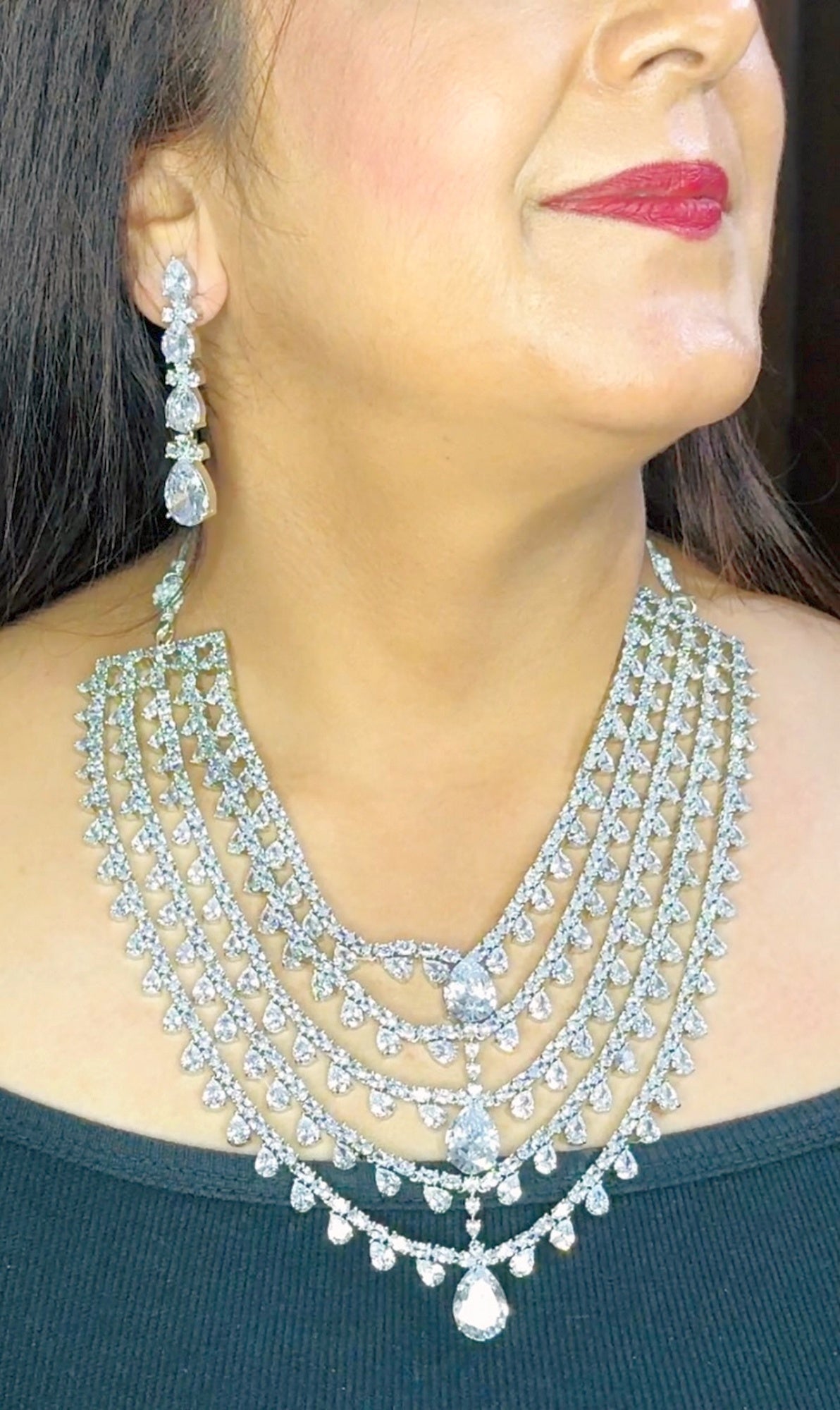 Beautiful Five Layered Designer Necklace set - Chaandi Rivaaz