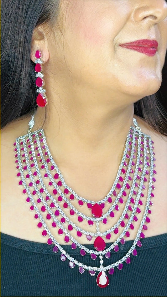 Beautiful Five Layered Designer Necklace set - Chaandi Rivaaz