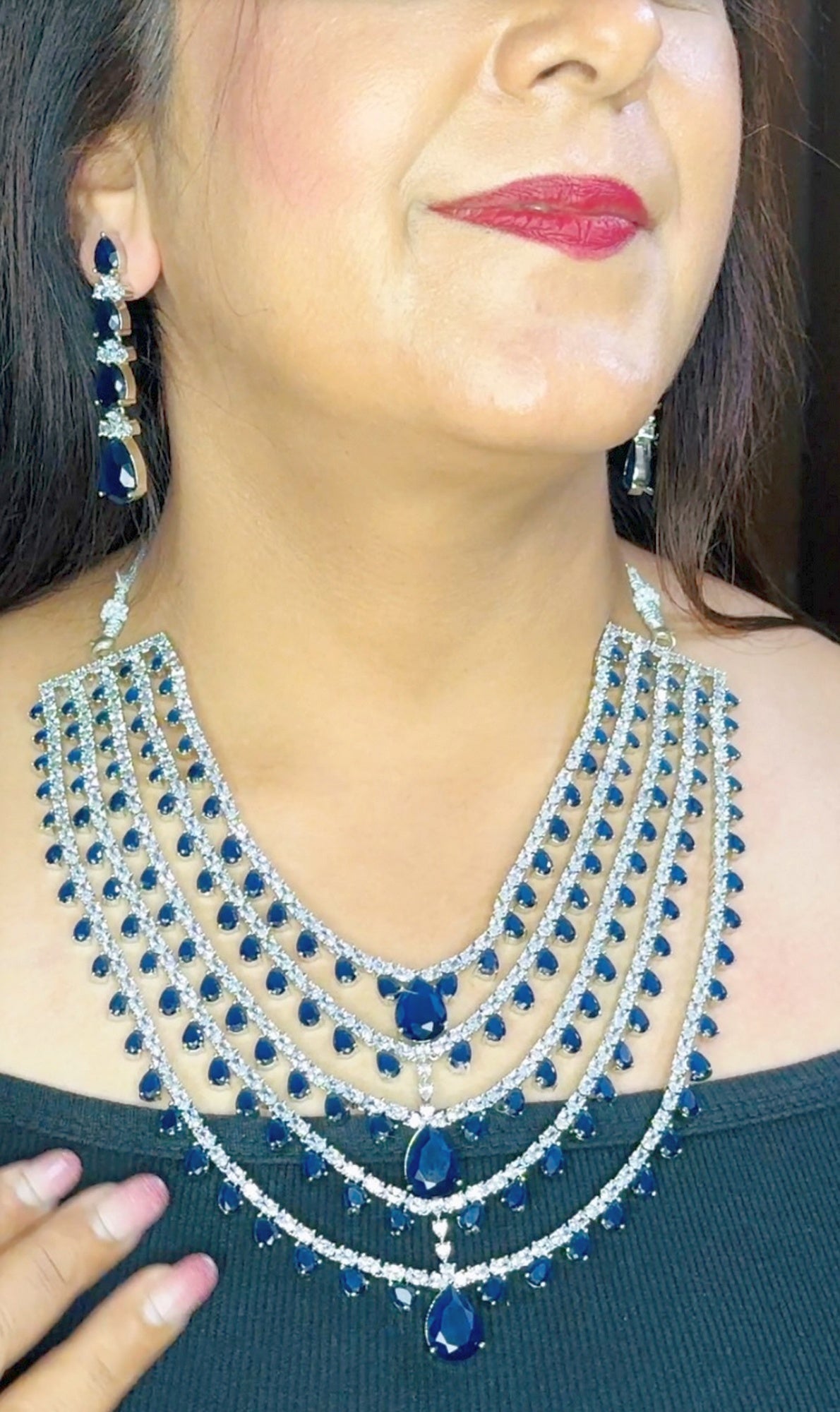 Beautiful Five Layered Designer Necklace set - Chaandi Rivaaz