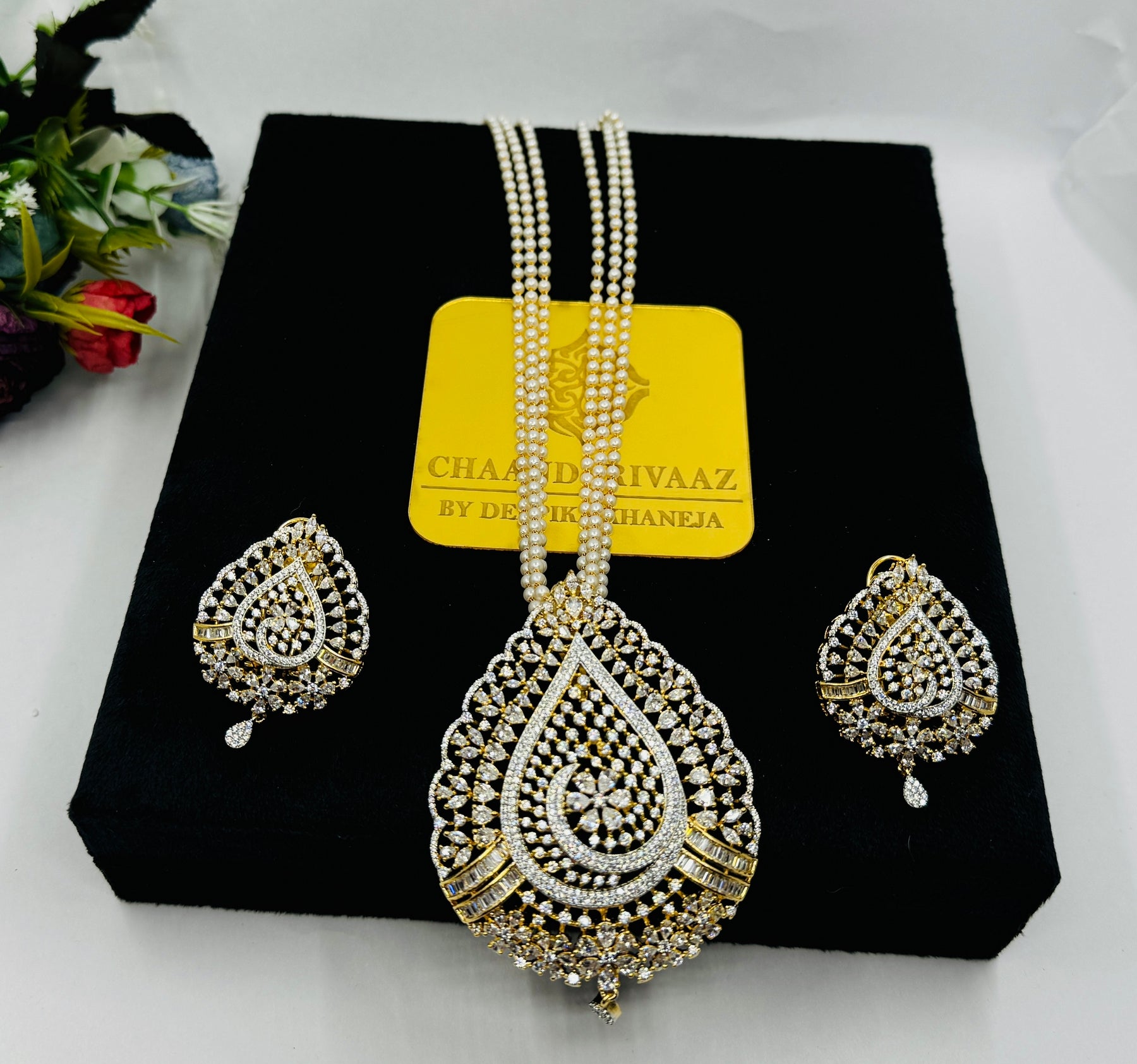 Radha's Designer Diamond Set - Chaandi Rivaaz