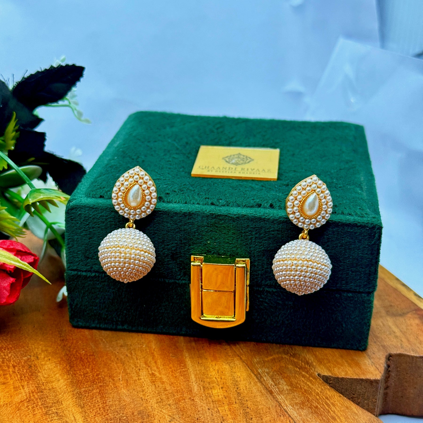 Ball Designer Pearl Earrings - Chaandi Rivaaz