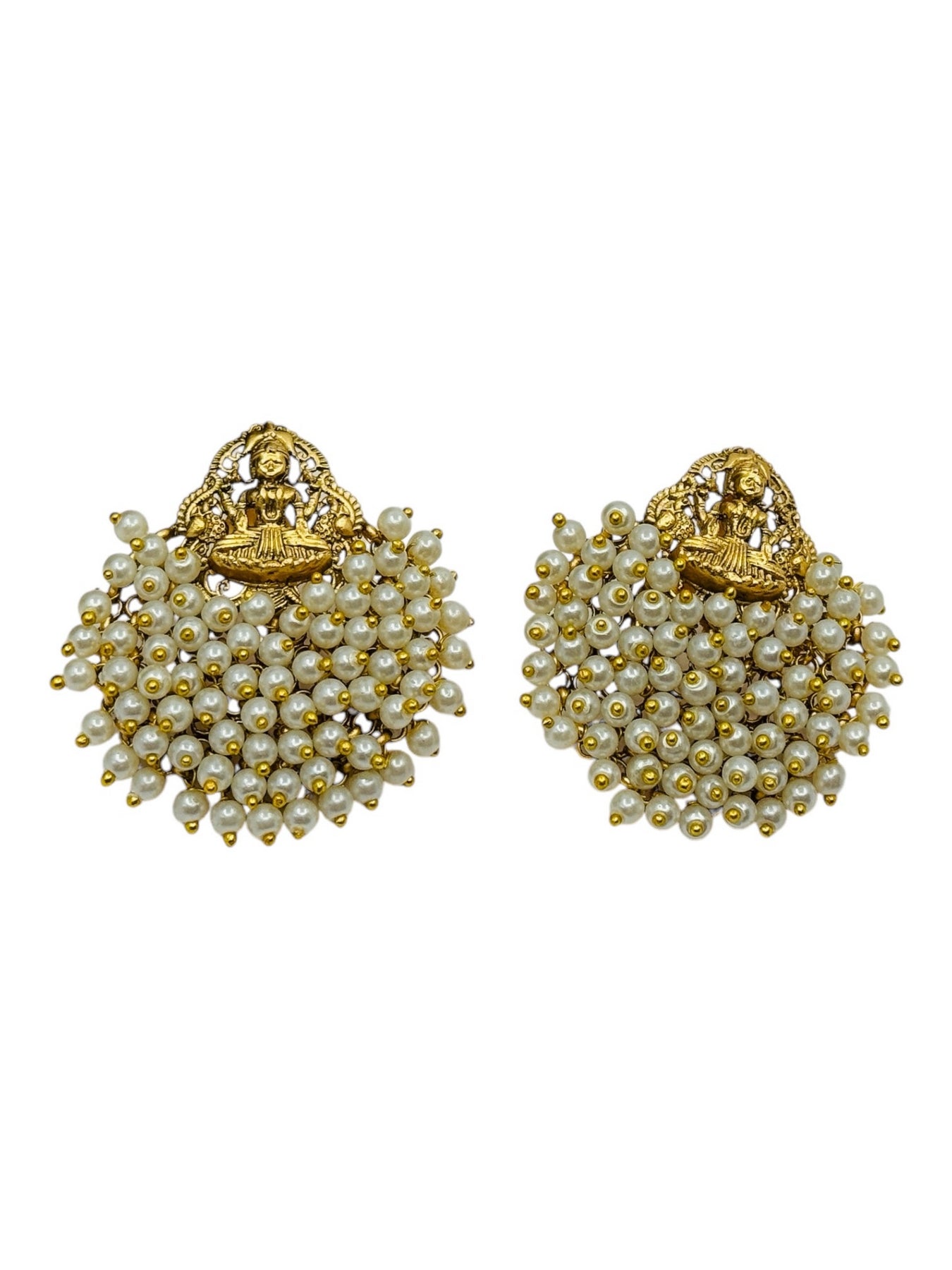 Maha Lakshmi Pearl Earrings - Chaandi Rivaaz