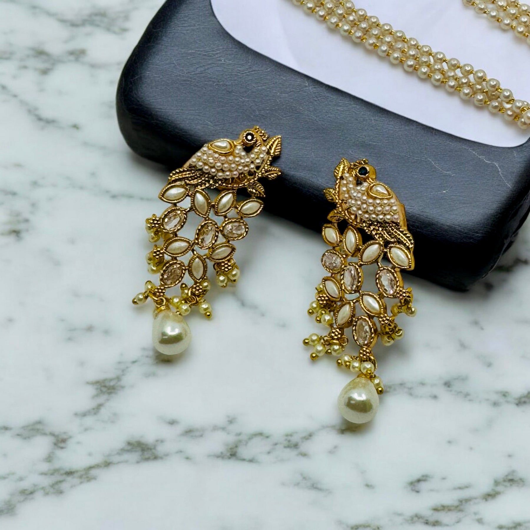 Peacock Pearl Designer Pendant Set - Chaandi Rivaaz