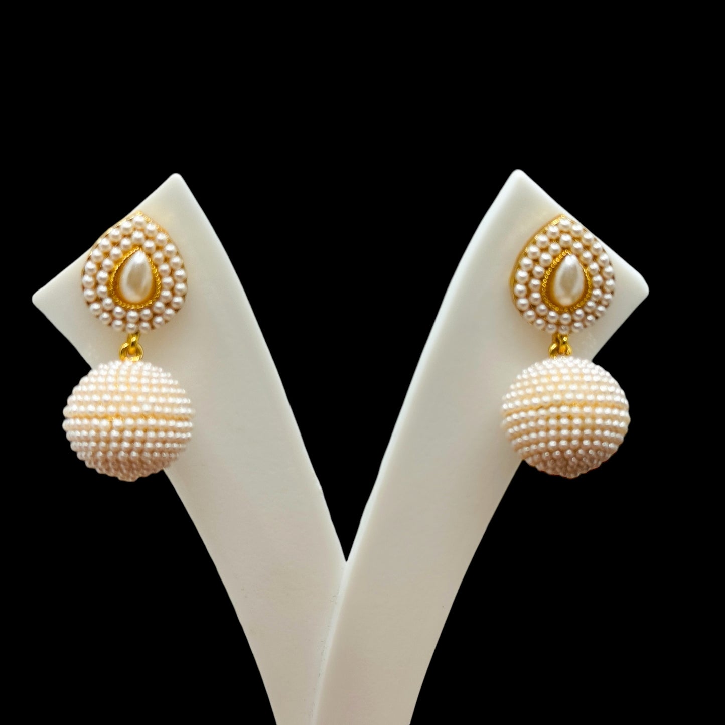 Ball Designer Pearl Earrings - Chaandi Rivaaz