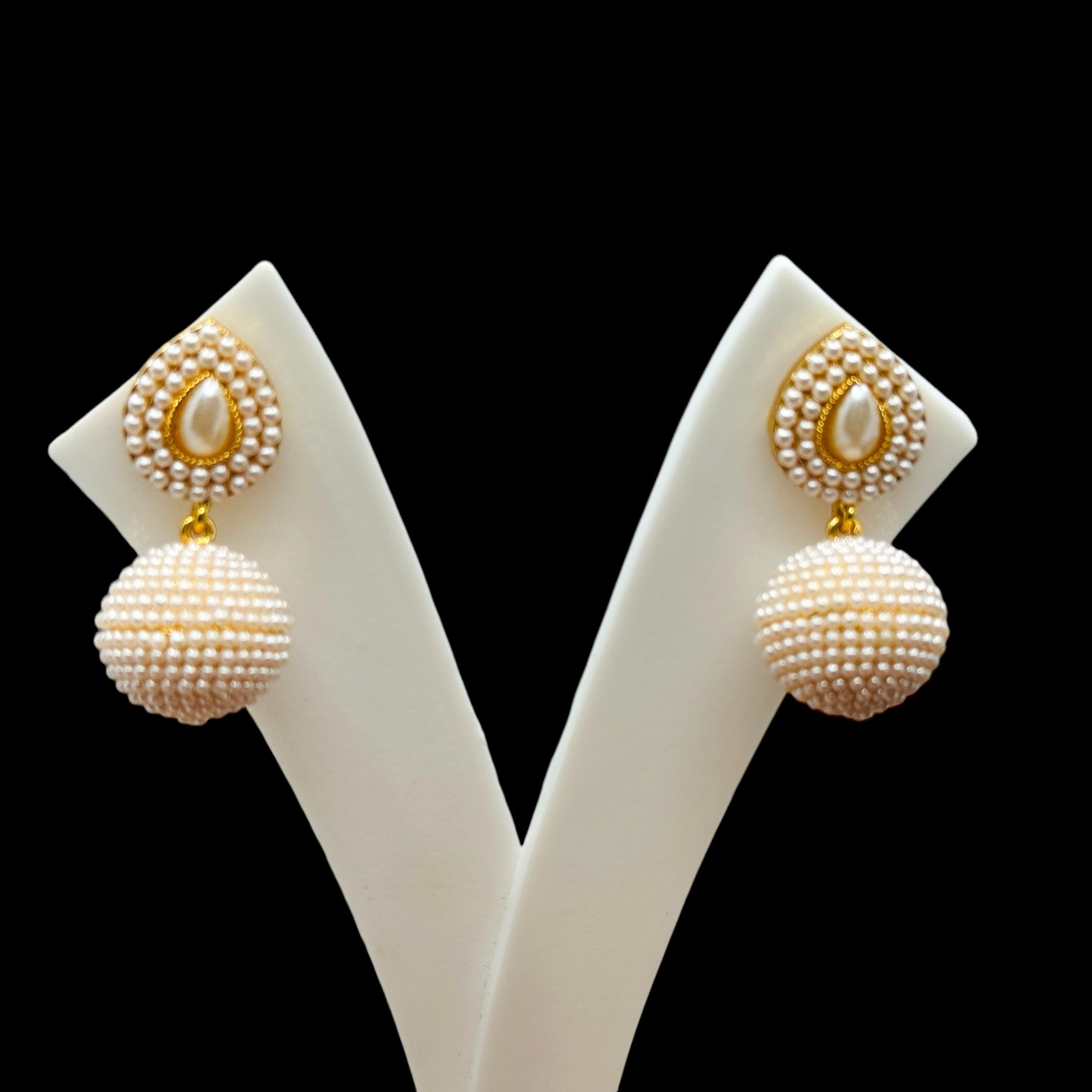 Ball Designer Pearl Earrings - Chaandi Rivaaz