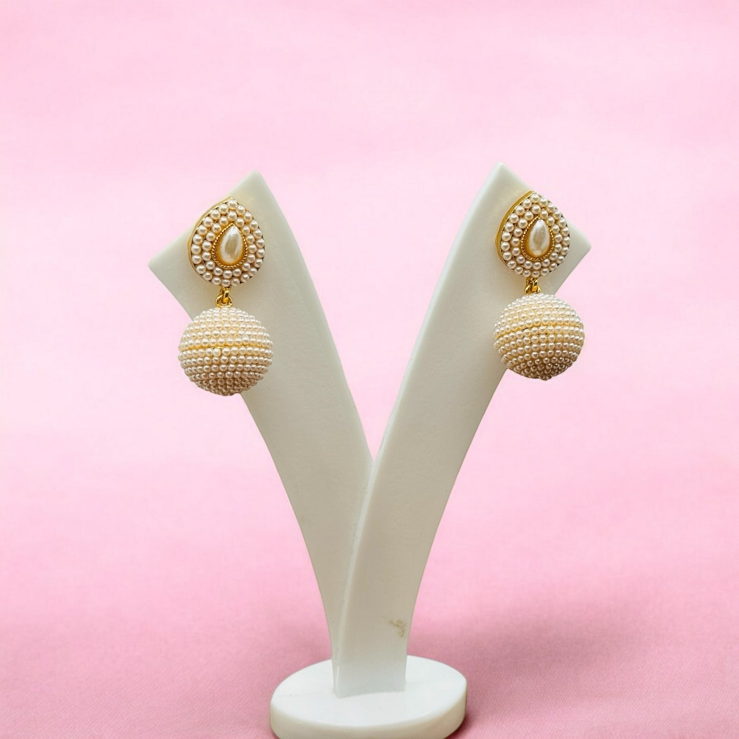 Ball Designer Pearl Earrings - Chaandi Rivaaz