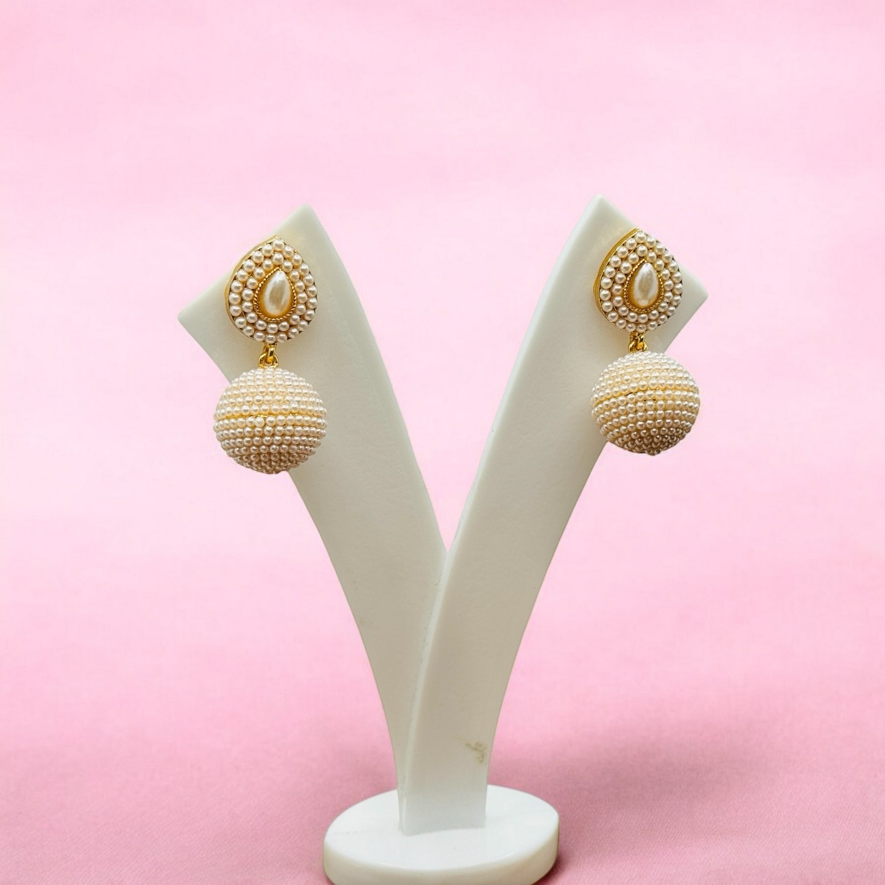 Ball Designer Pearl Earrings - Chaandi Rivaaz