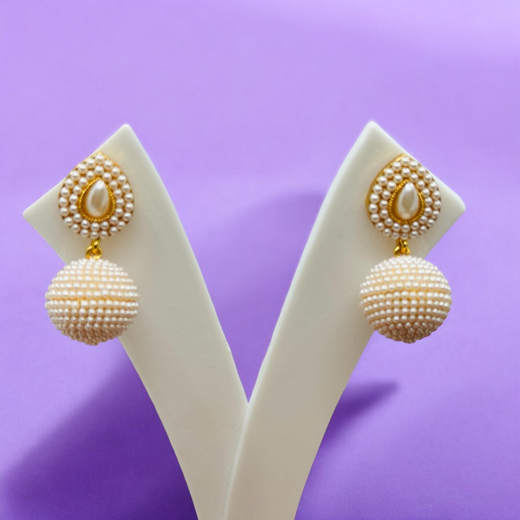 Ball Designer Pearl Earrings - Chaandi Rivaaz