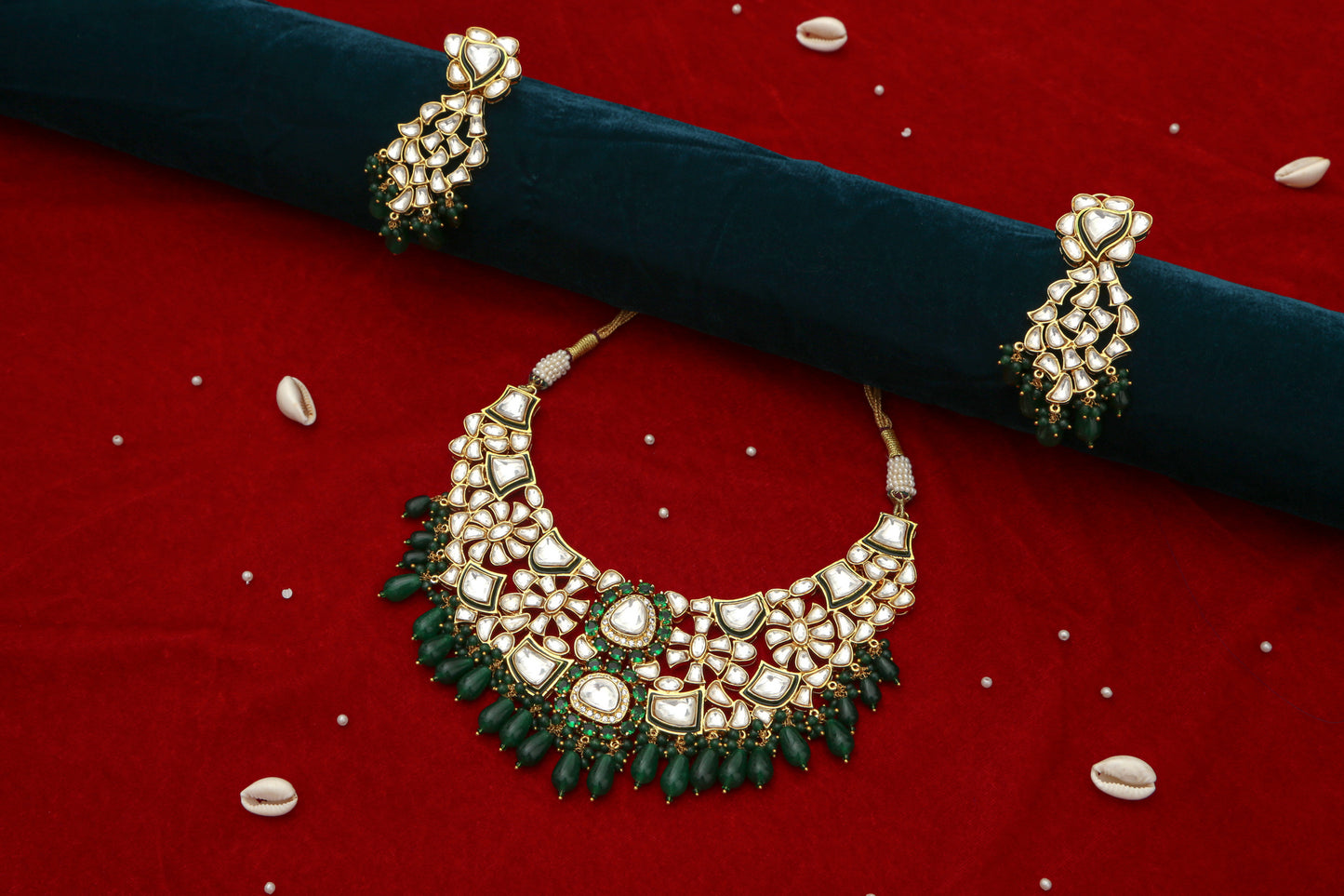 Beautiful Nayaab Polki Heavy Bridal Set - Chaandi Rivaaz