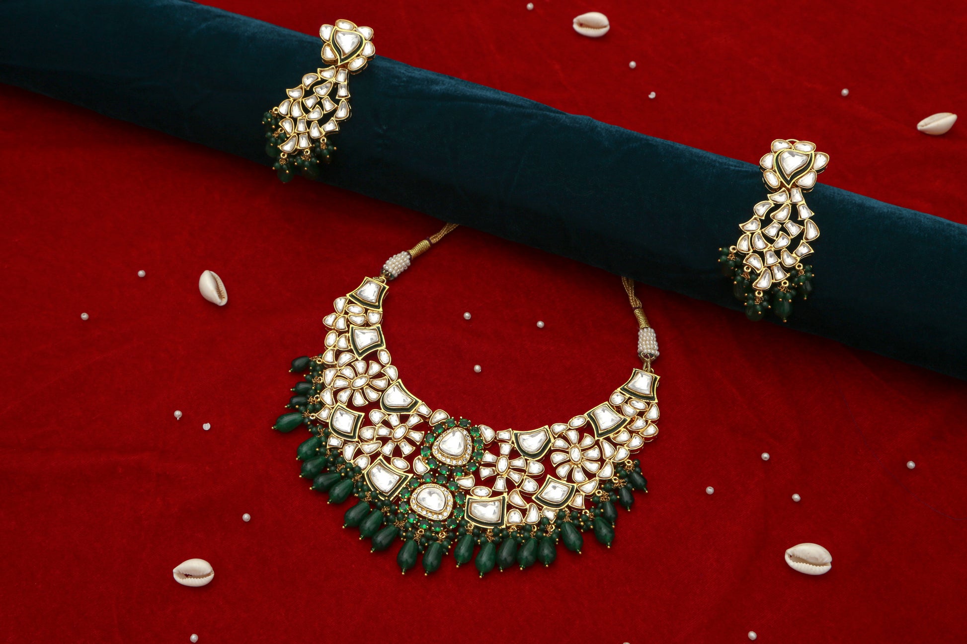Beautiful Nayaab Polki Heavy Bridal Set - Chaandi Rivaaz