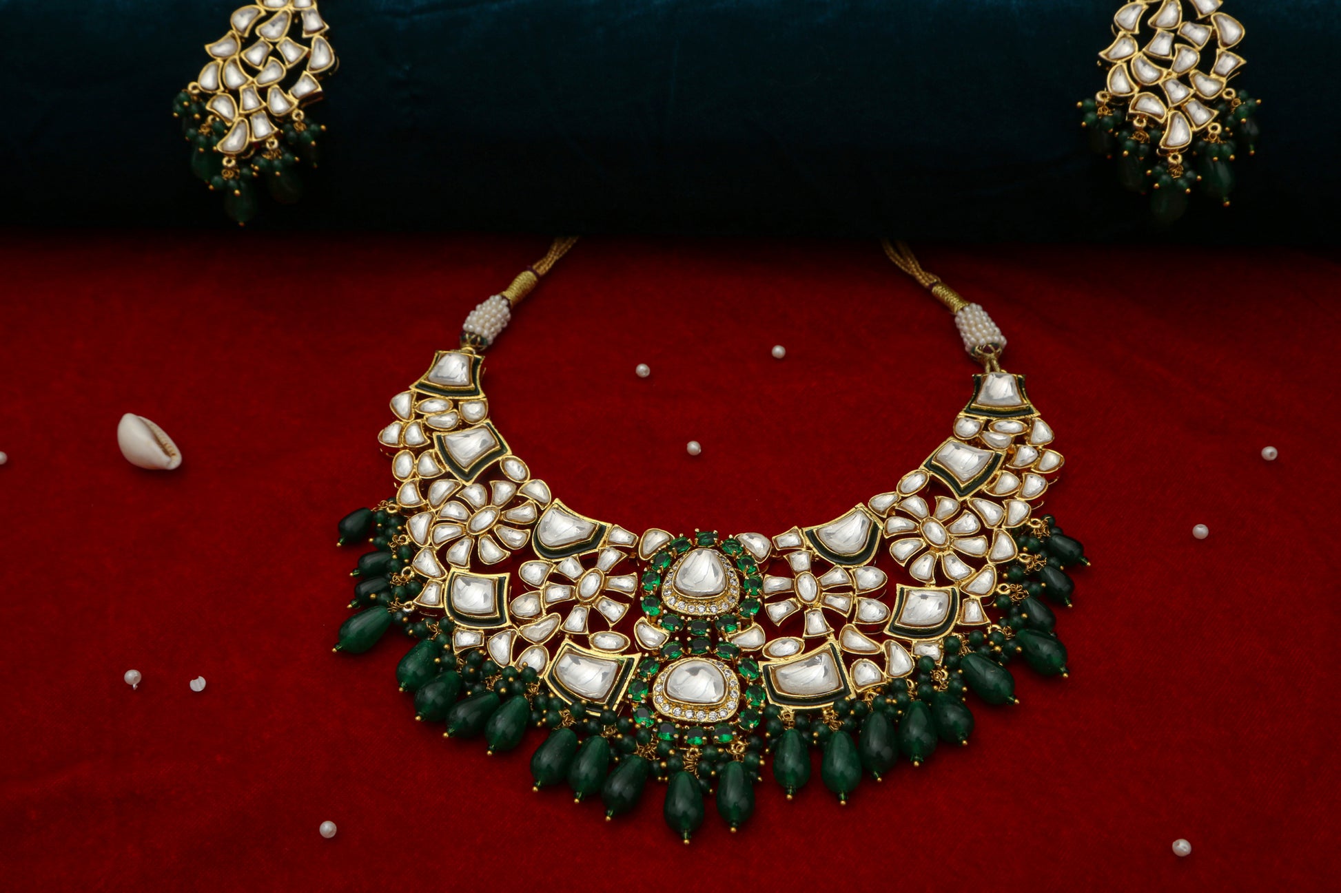 Beautiful Nayaab Polki Heavy Bridal Set - Chaandi Rivaaz