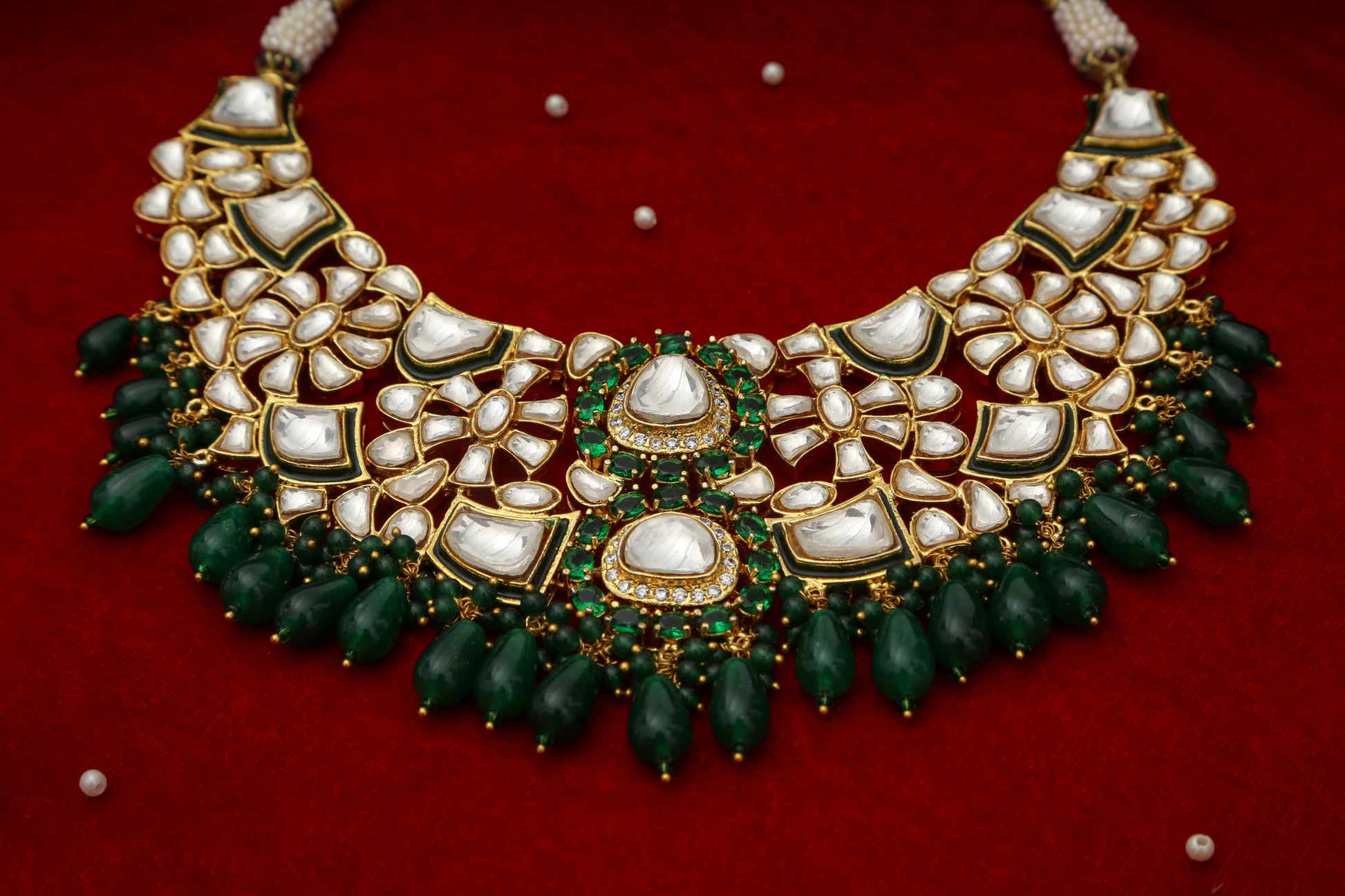 Beautiful Nayaab Polki Heavy Bridal Set - Chaandi Rivaaz