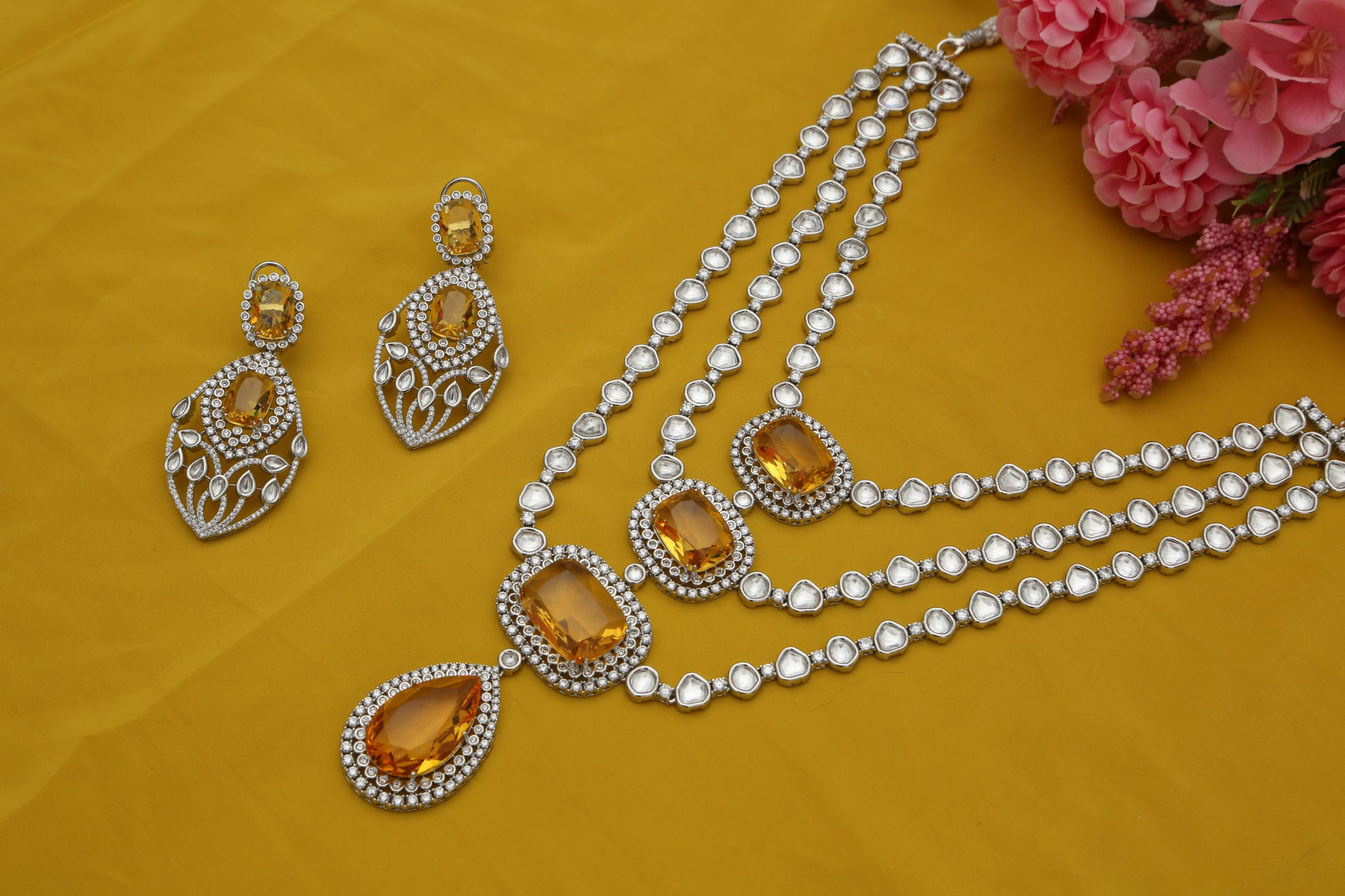 Beautiful Layered Designer Necklace set - Chaandi Rivaaz