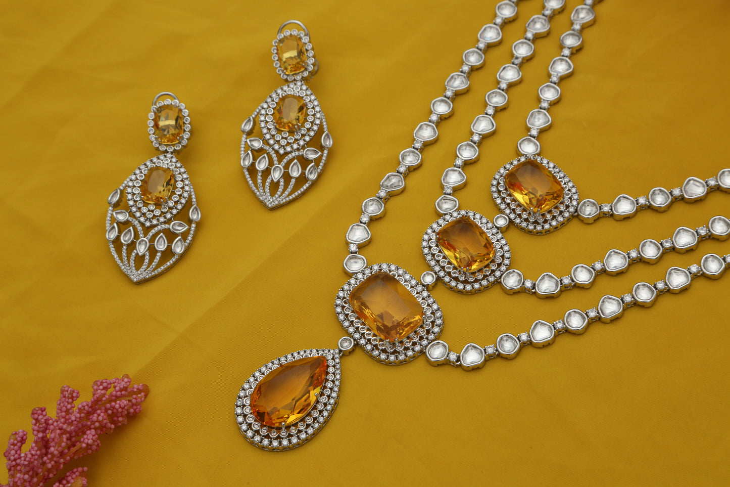 Beautiful Layered Designer Necklace set - Chaandi Rivaaz