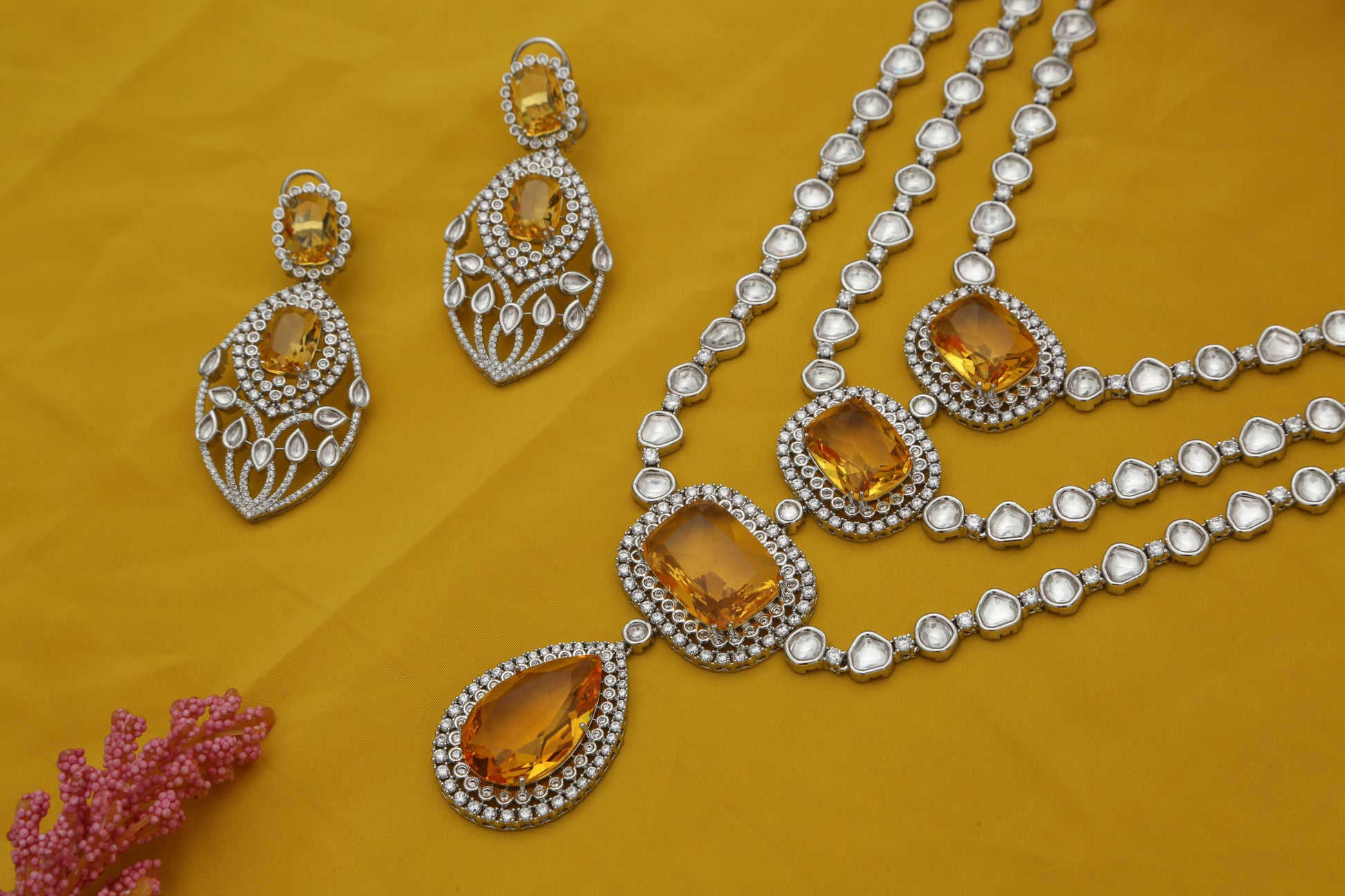 Beautiful Layered Designer Necklace set - Chaandi Rivaaz