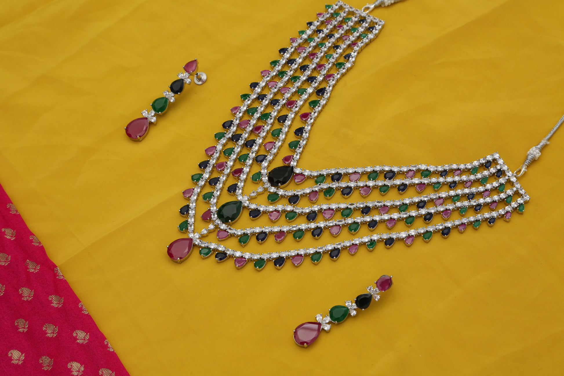 Beautiful Five Layered Designer Necklace set - Chaandi Rivaaz