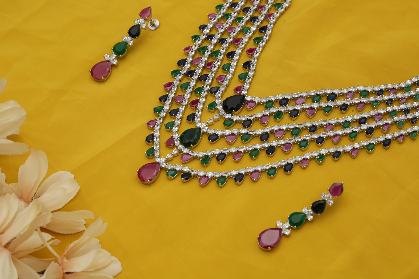 Beautiful Five Layered Designer Necklace set - Chaandi Rivaaz
