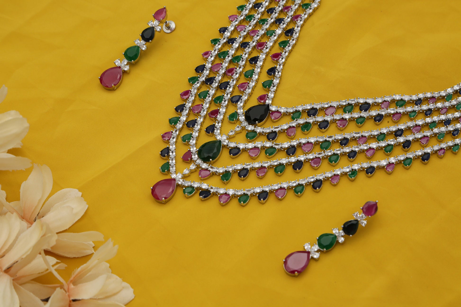 Beautiful Five Layered Designer Necklace set - Chaandi Rivaaz
