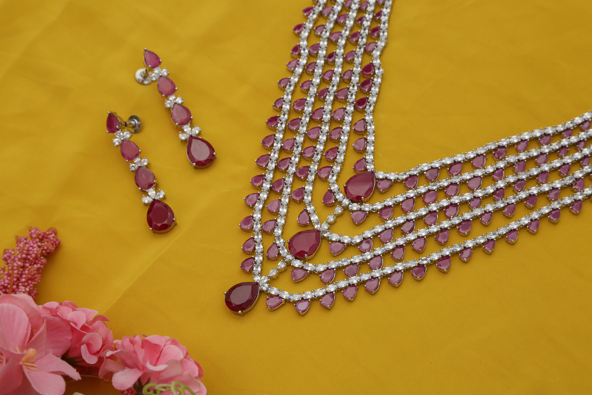 Beautiful Five Layered Designer Necklace set - Chaandi Rivaaz