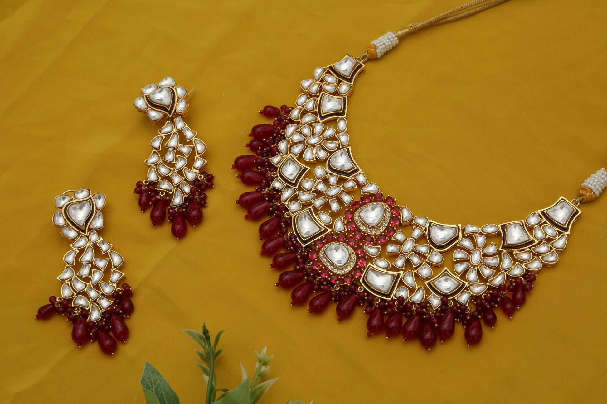 Beautiful Nayaab Polki Heavy Bridal Set - Chaandi Rivaaz
