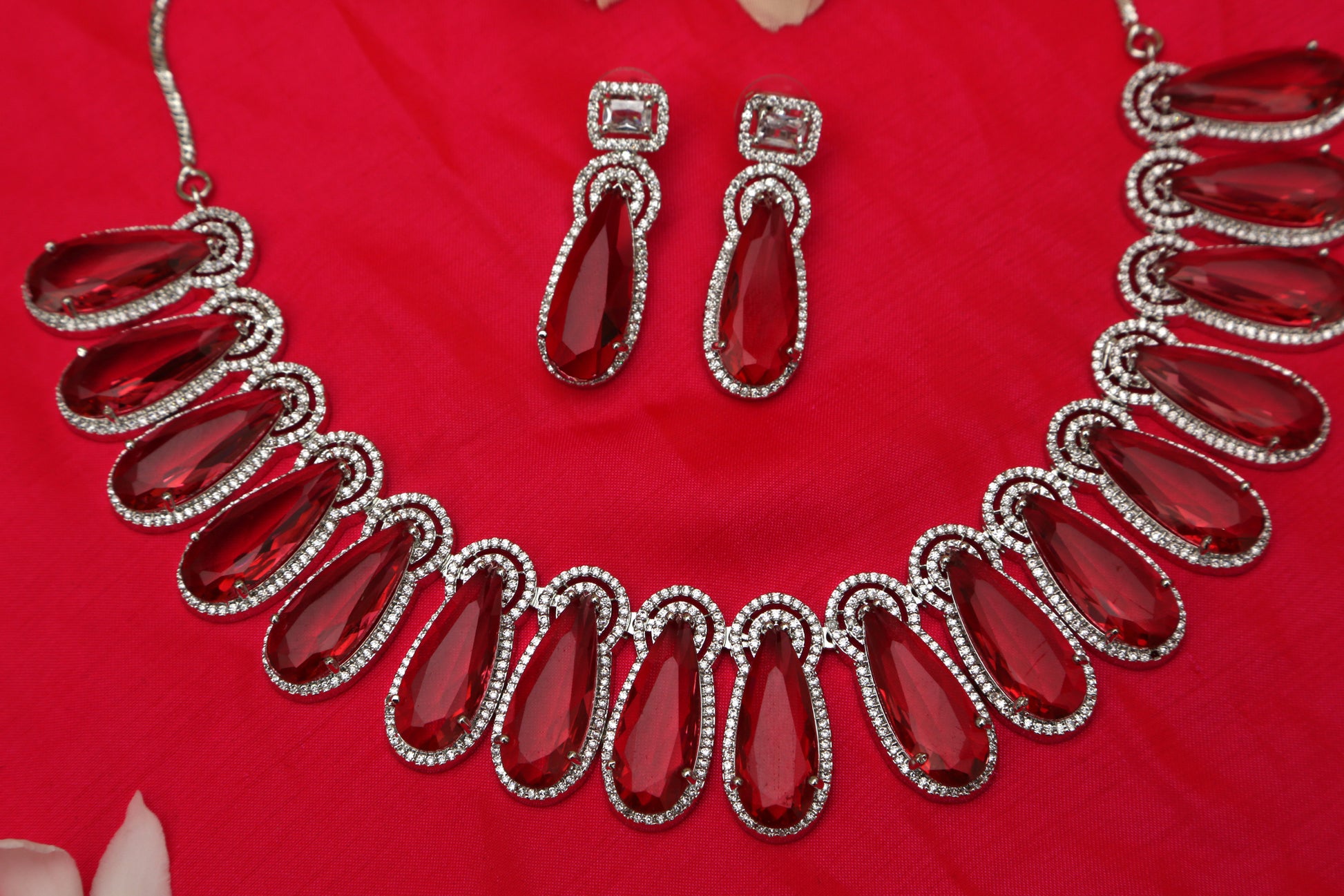 Elegant CZ Designer Necklace Set - Chaandi Rivaaz
