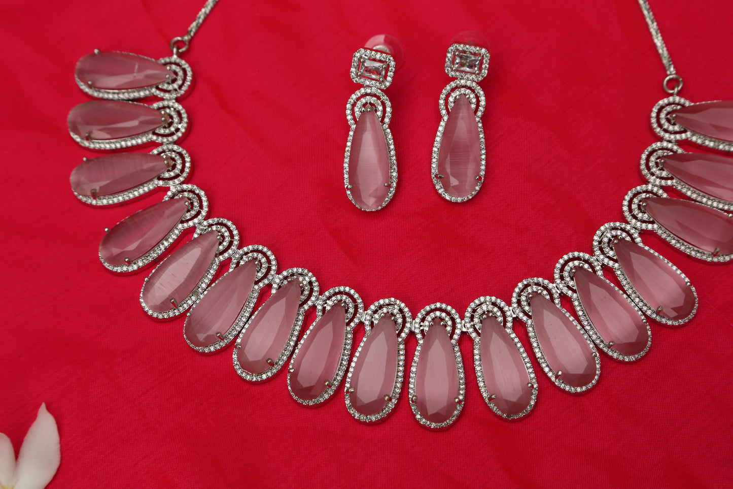 Elegant CZ Designer Necklace Set - Chaandi Rivaaz