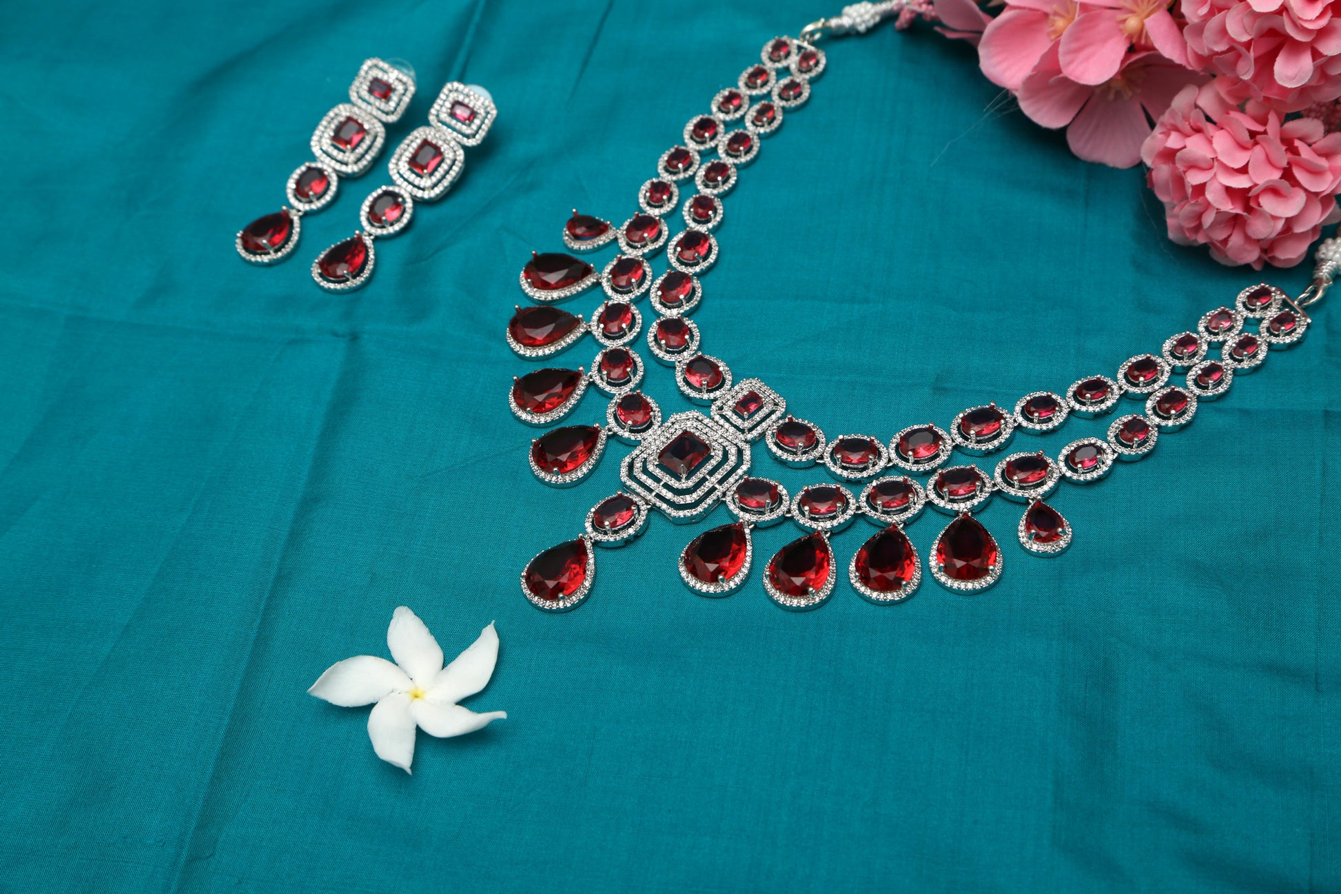 Meghna's Double Layered Designer Necklace set - Chaandi Rivaaz