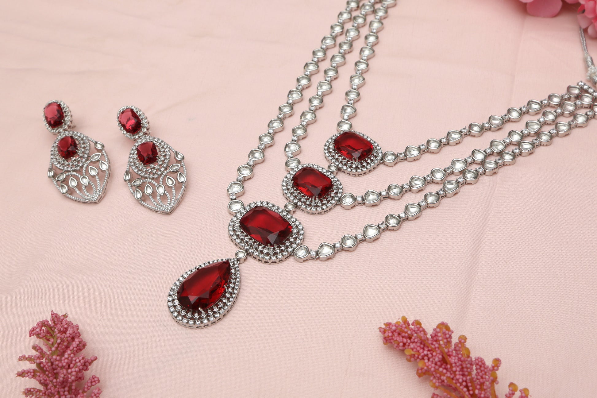 Beautiful Layered Designer Necklace set - Chaandi Rivaaz