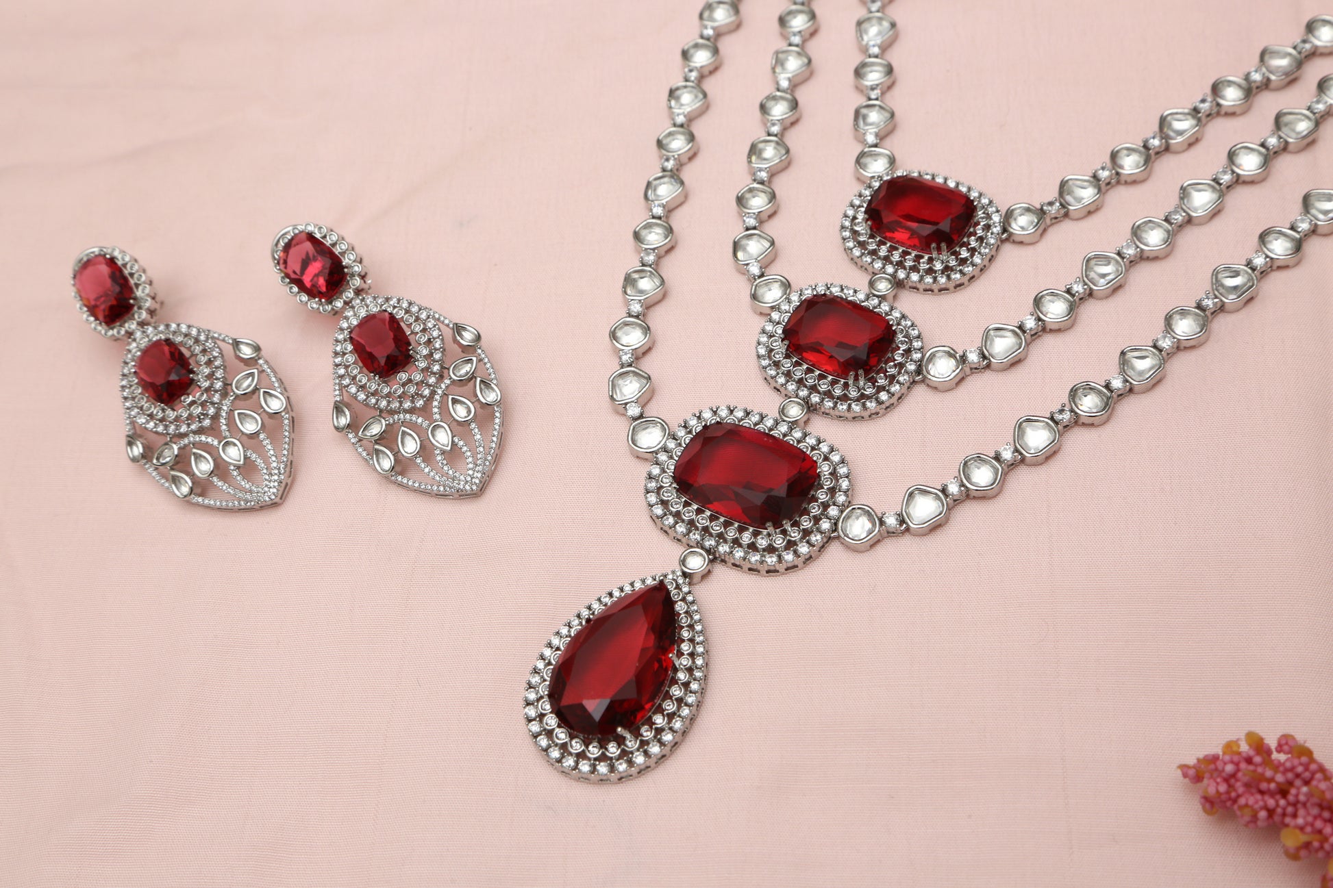 Beautiful Layered Designer Necklace set - Chaandi Rivaaz