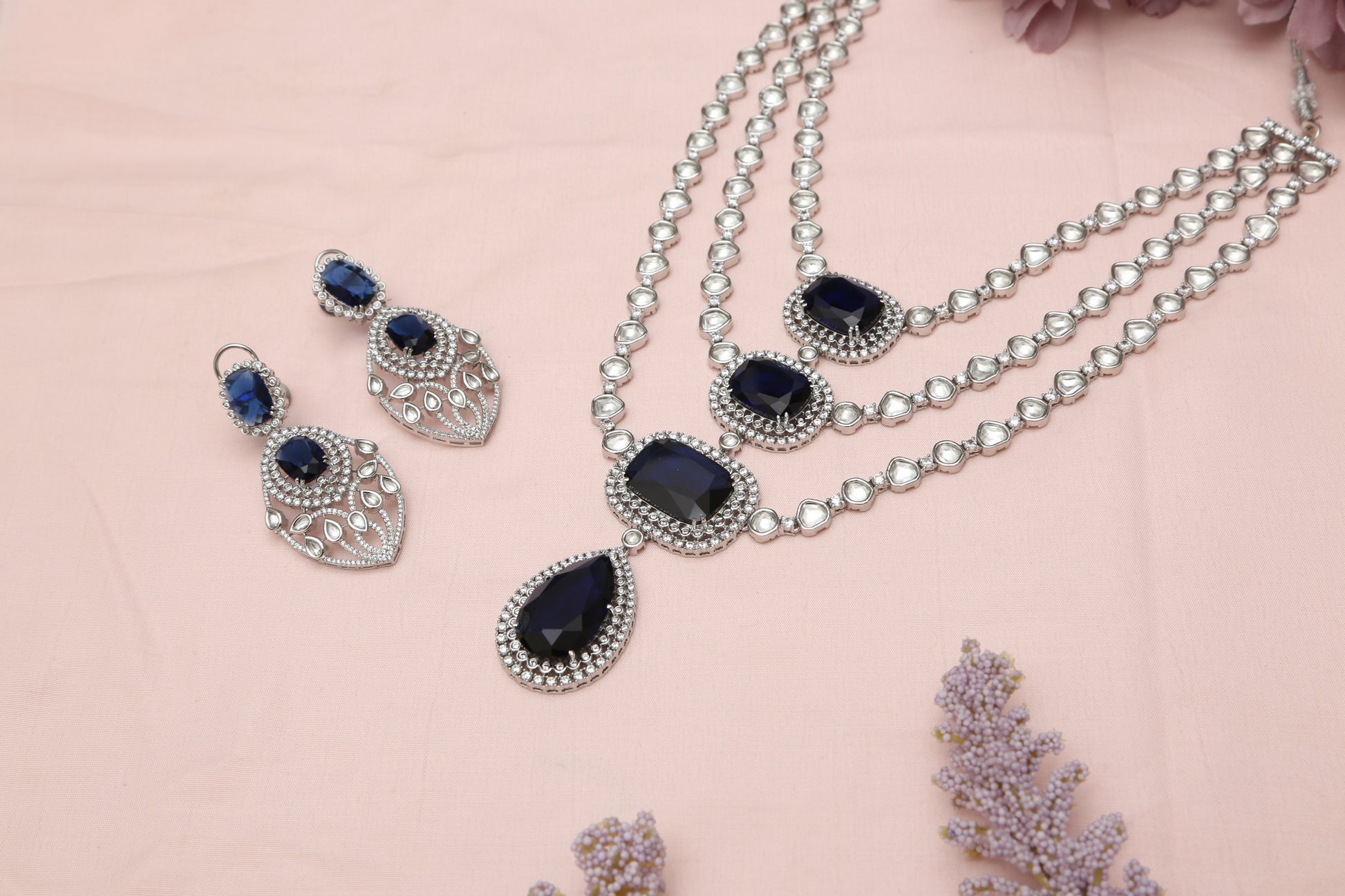 Beautiful Layered Designer Necklace set - Chaandi Rivaaz